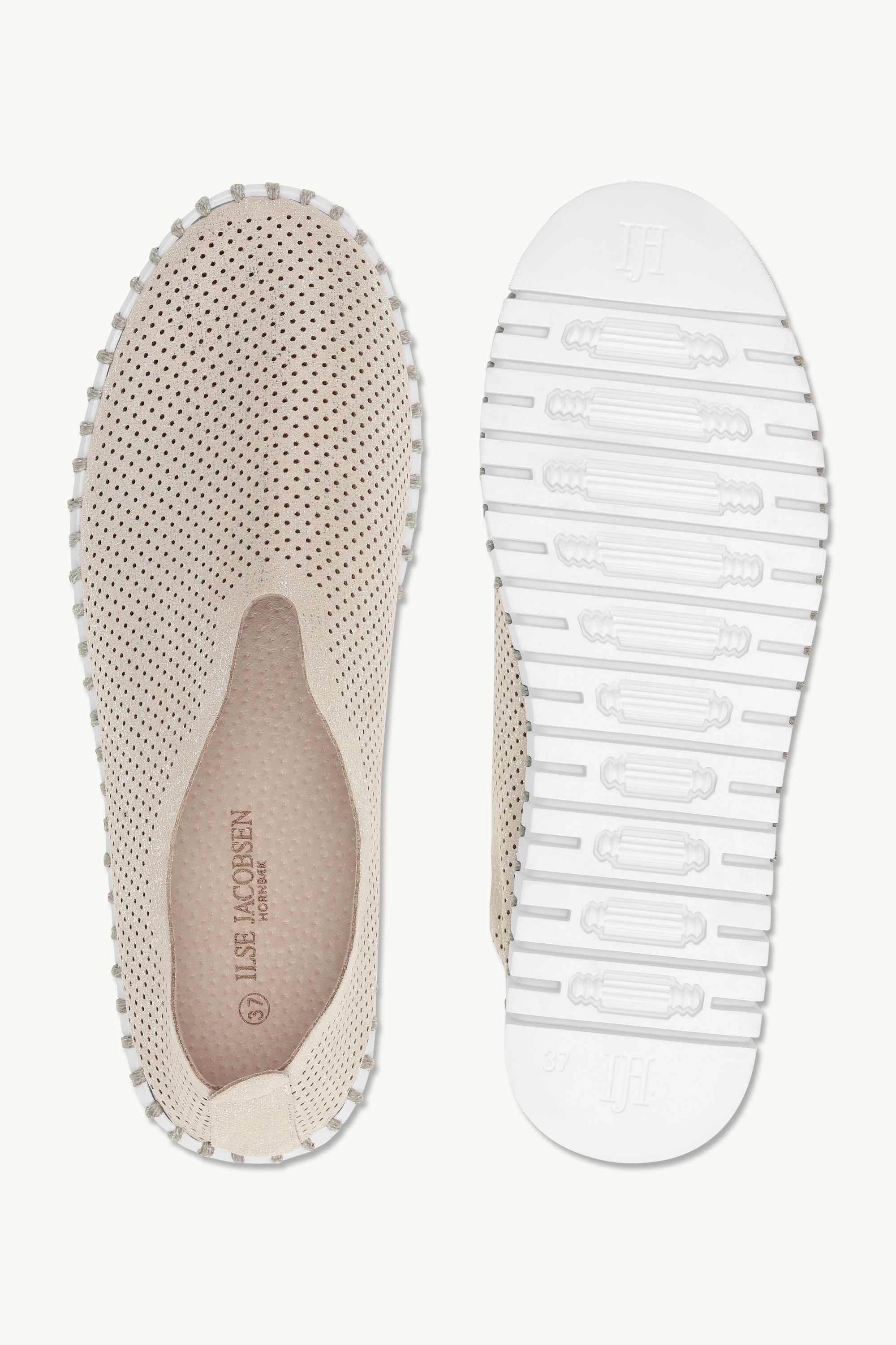 Platform Tulip Sko Glitter - Silver White