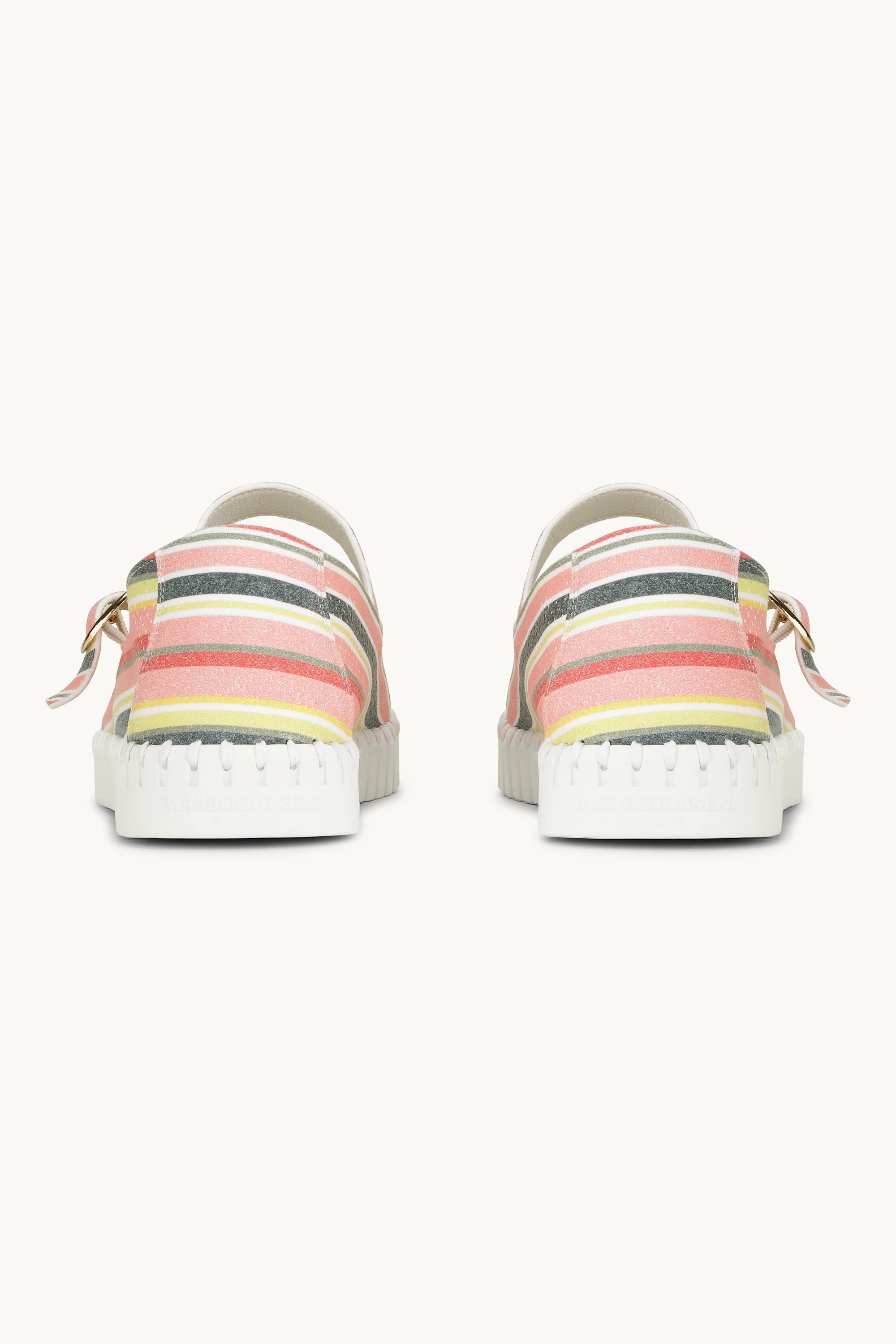 Ballerines Rayées - Peach Bud White