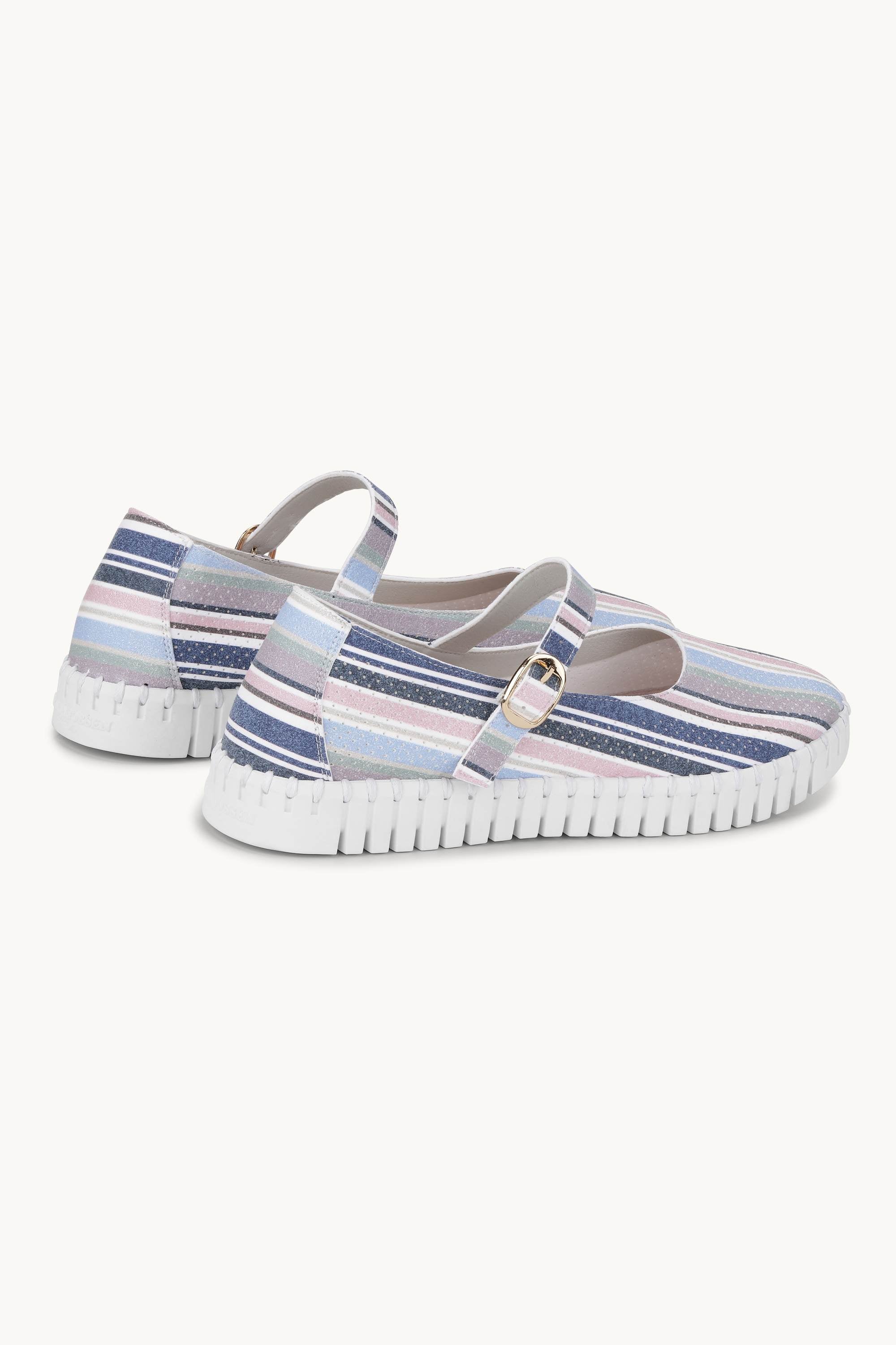 Ballerines Rayées - Lotus White