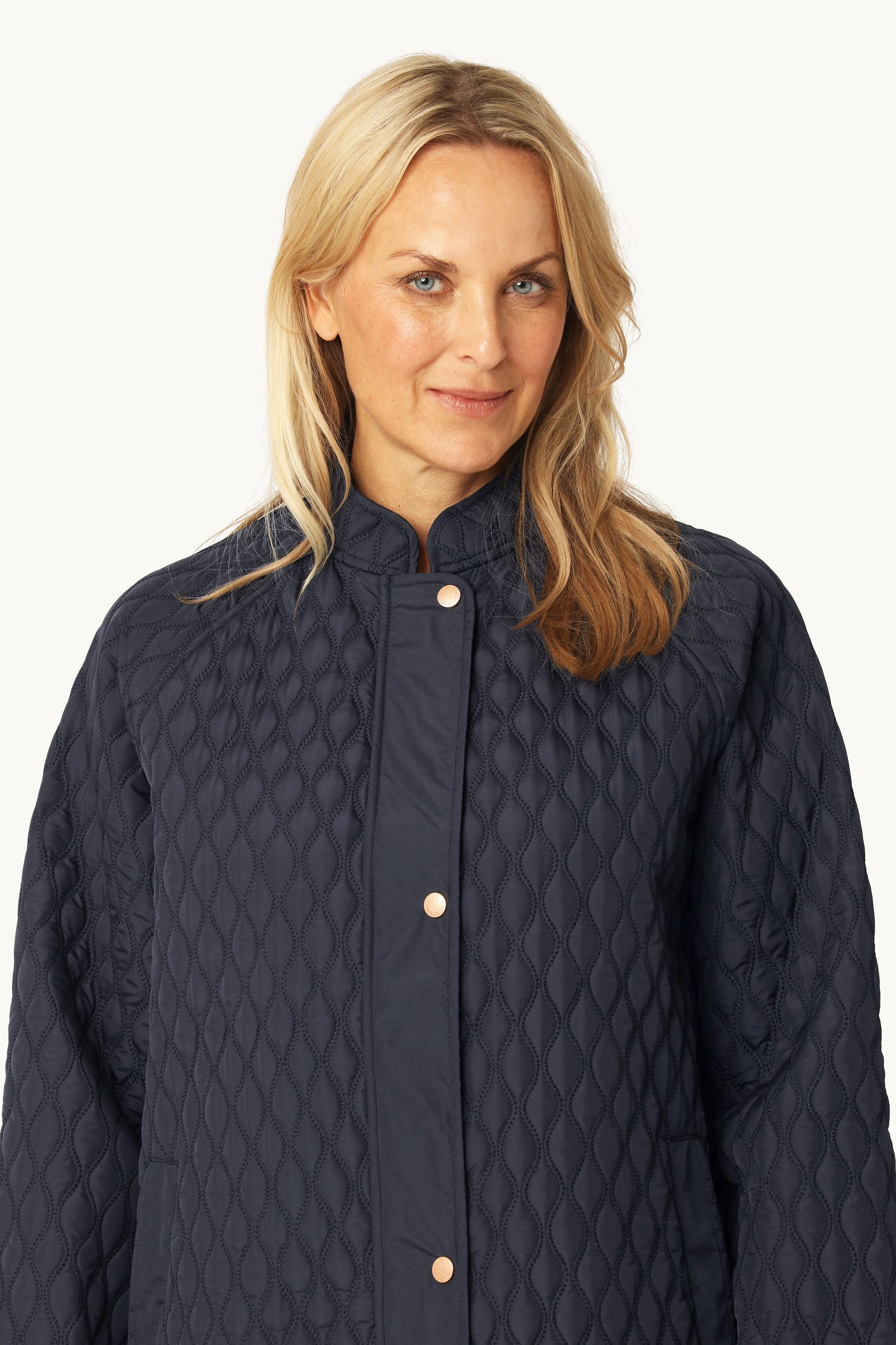 Long Quilt Coat - Dark Indigo