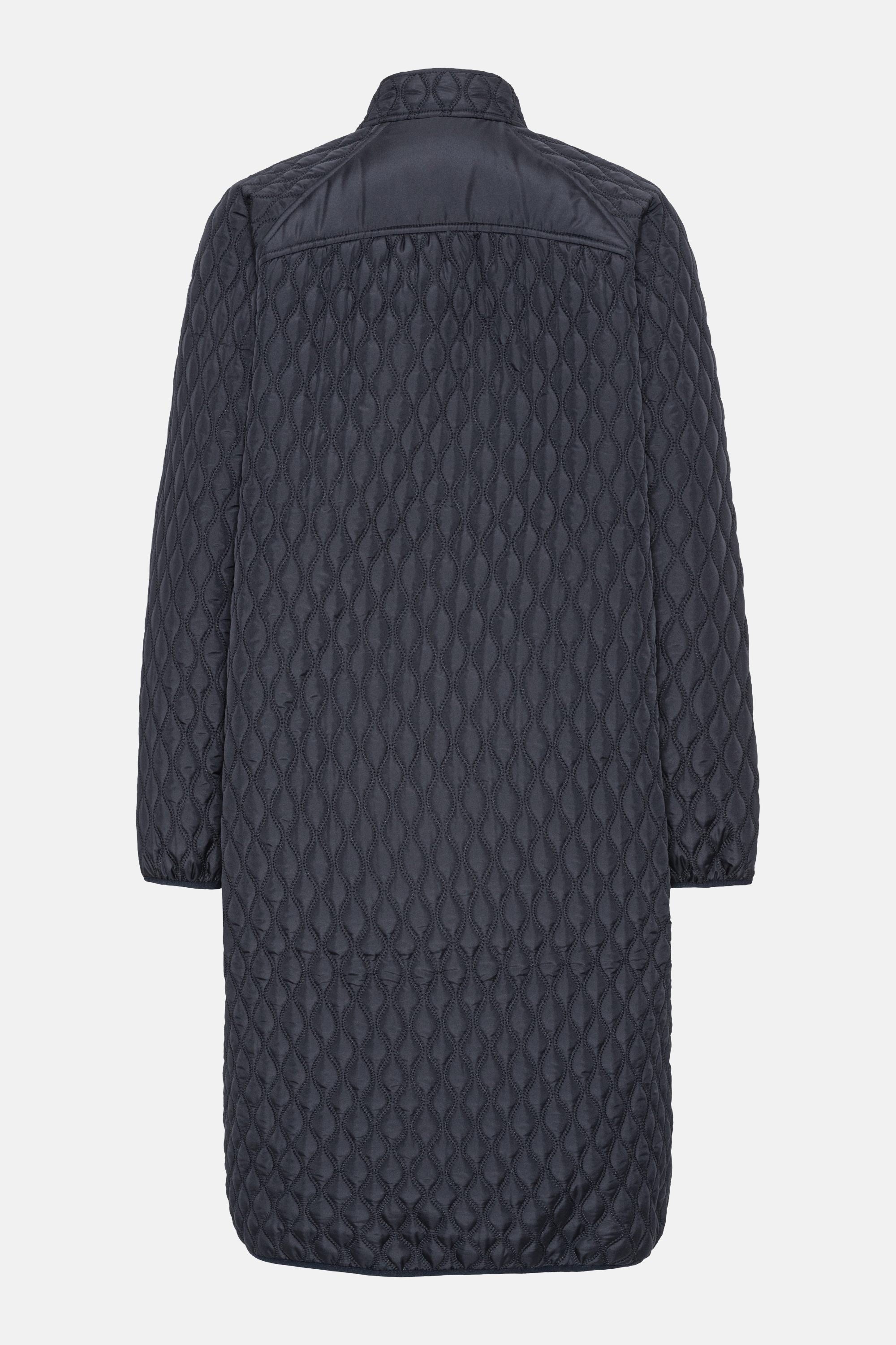 Long Quilt Coat - Dark Indigo