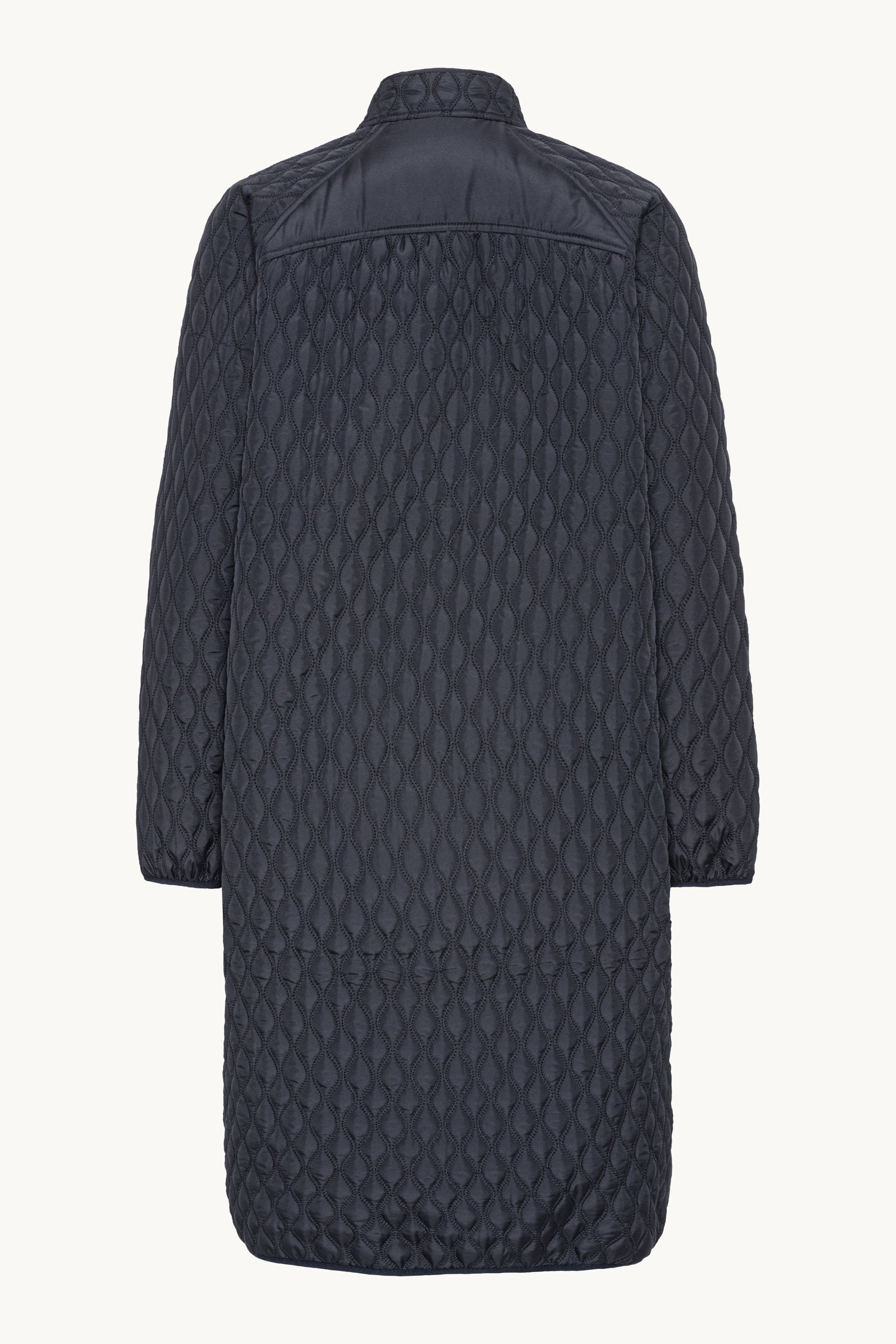 Long Quilt Coat - Dark Indigo