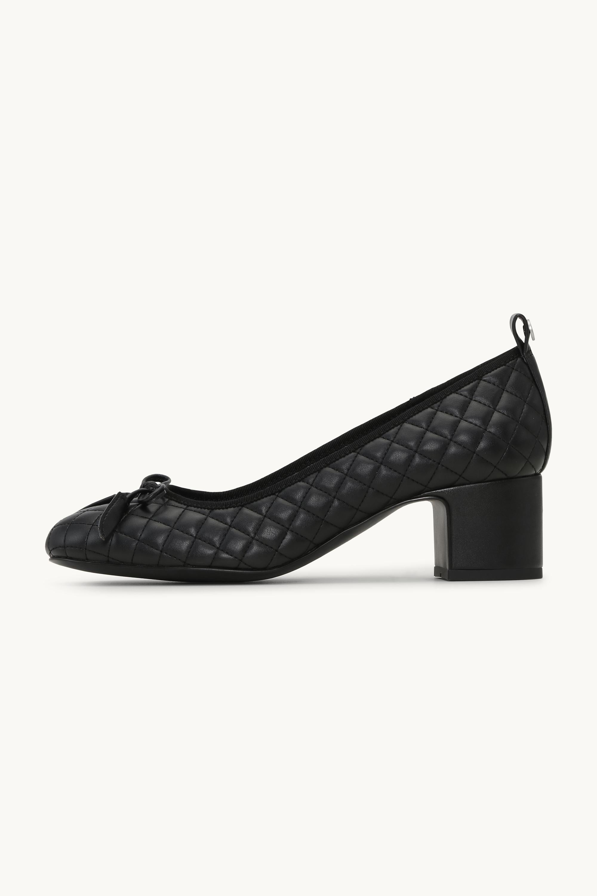 Quilted Ballerina with Heel - Black Black