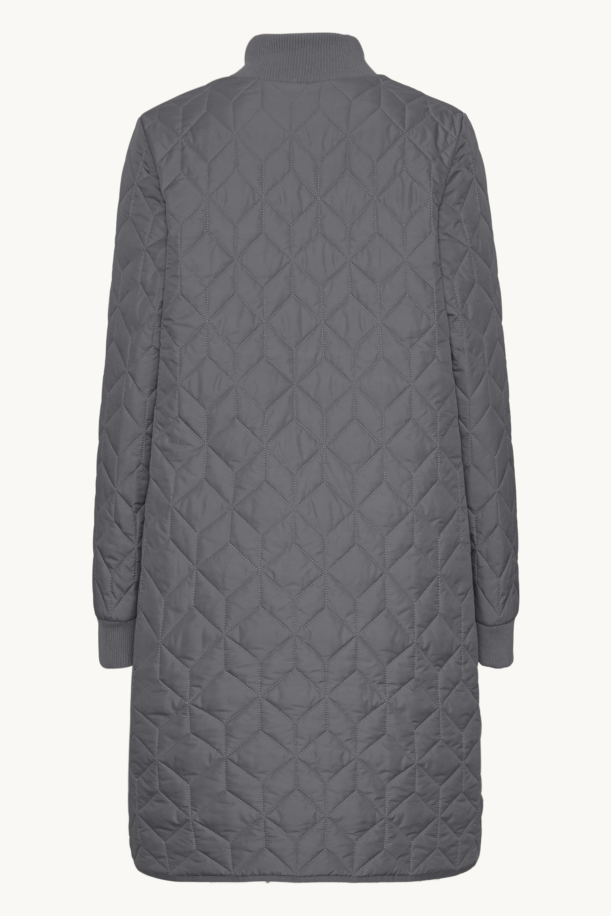 Long Padded Quilt Jacket - Dark Shadow