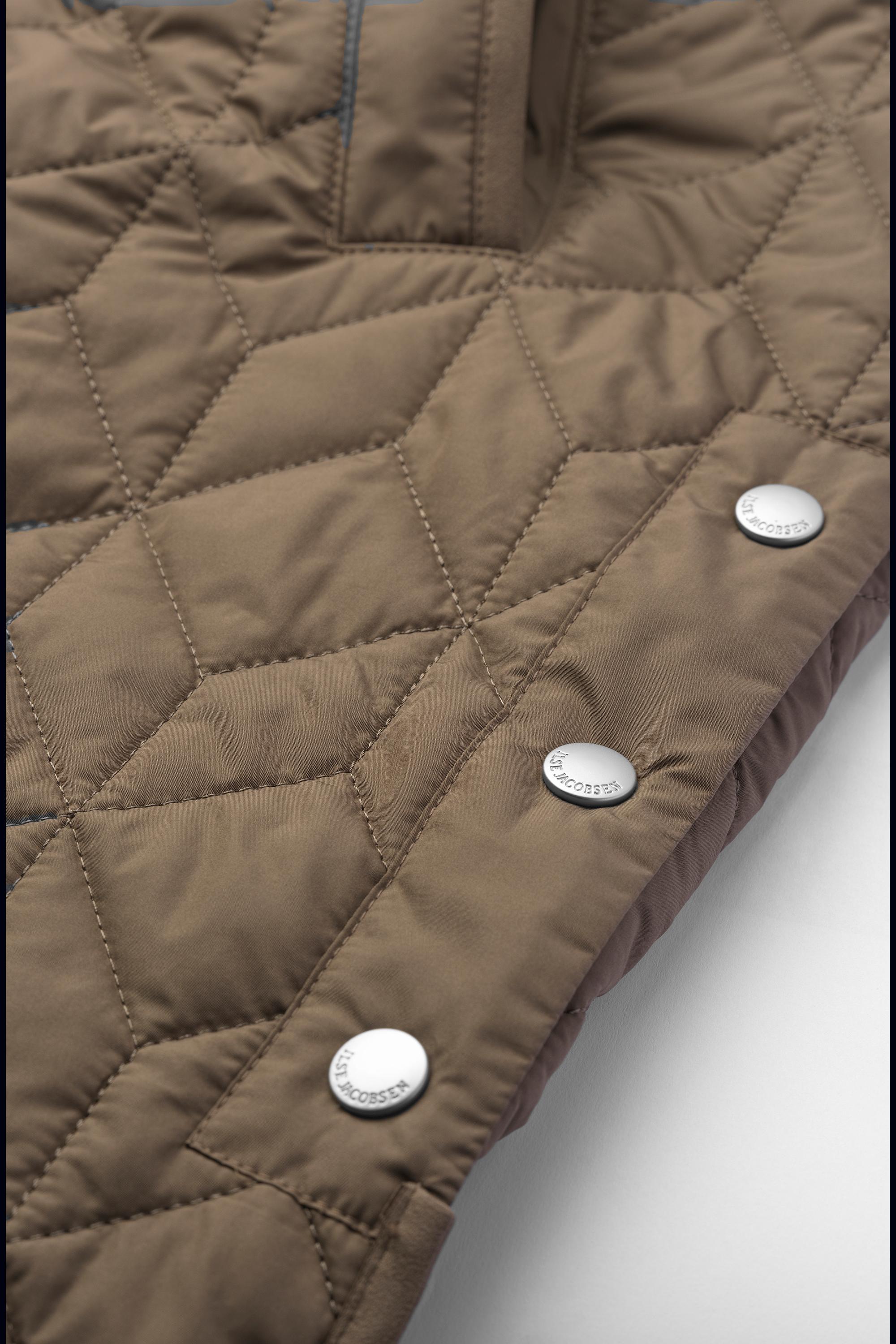 Long Padded Quilt Jacket - Mud