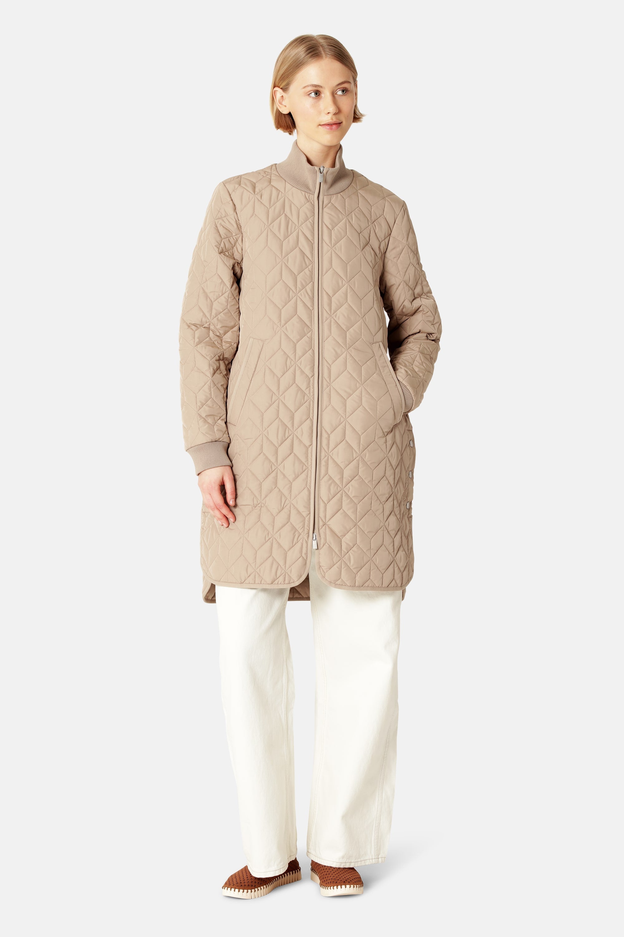 Veste Longue Matelassée - Wheat