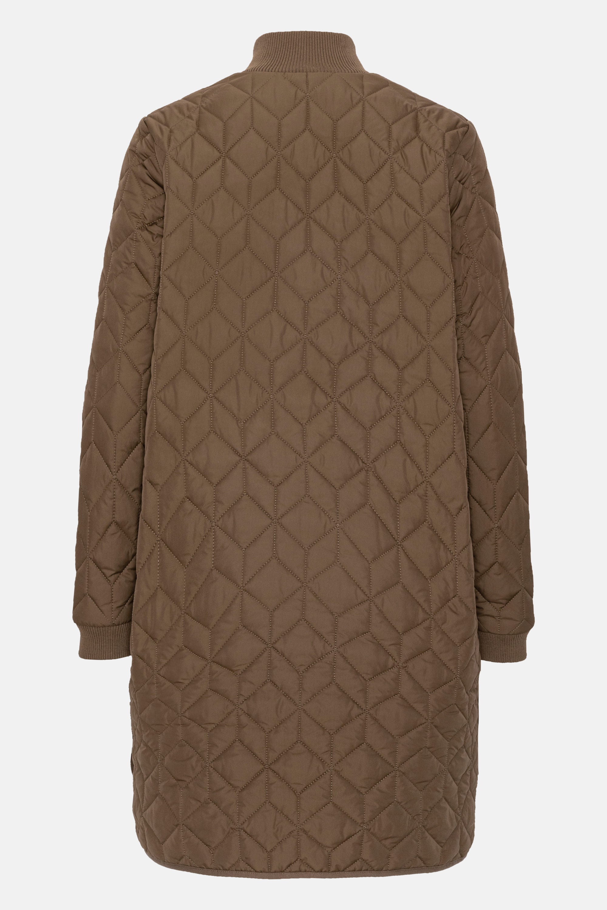 Long Padded Quilt Jacket - Cub Brown