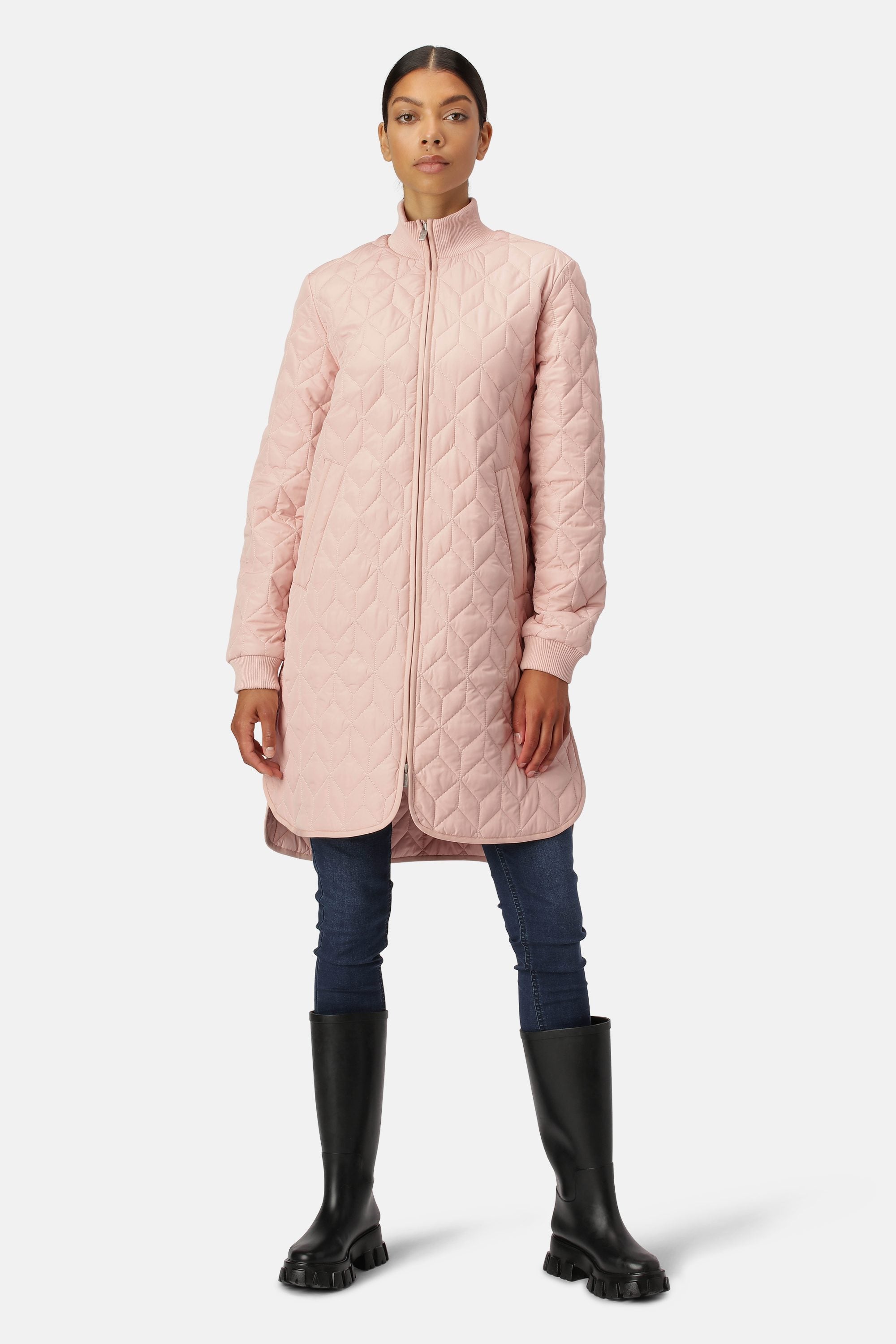 Veste Longue Matelassée - Pale Pink