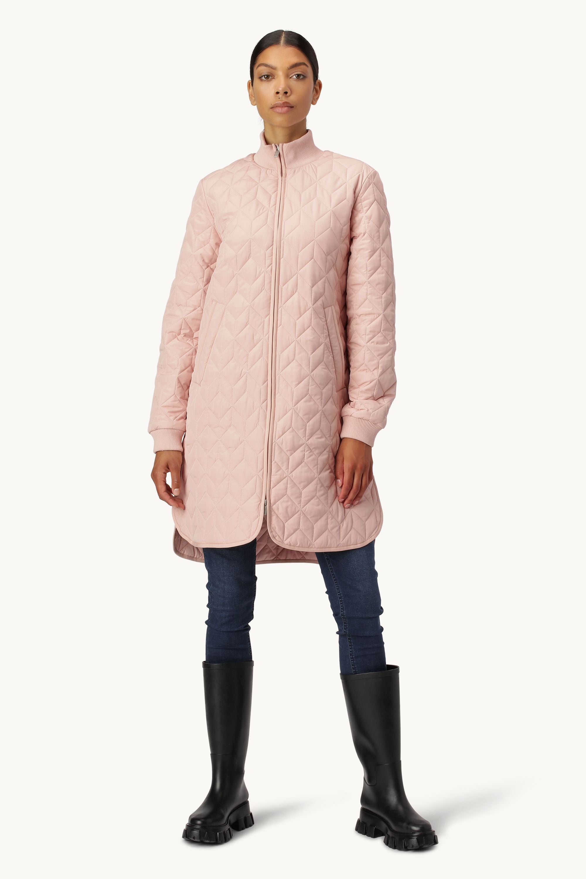 Veste Longue Matelassée - Pale Pink