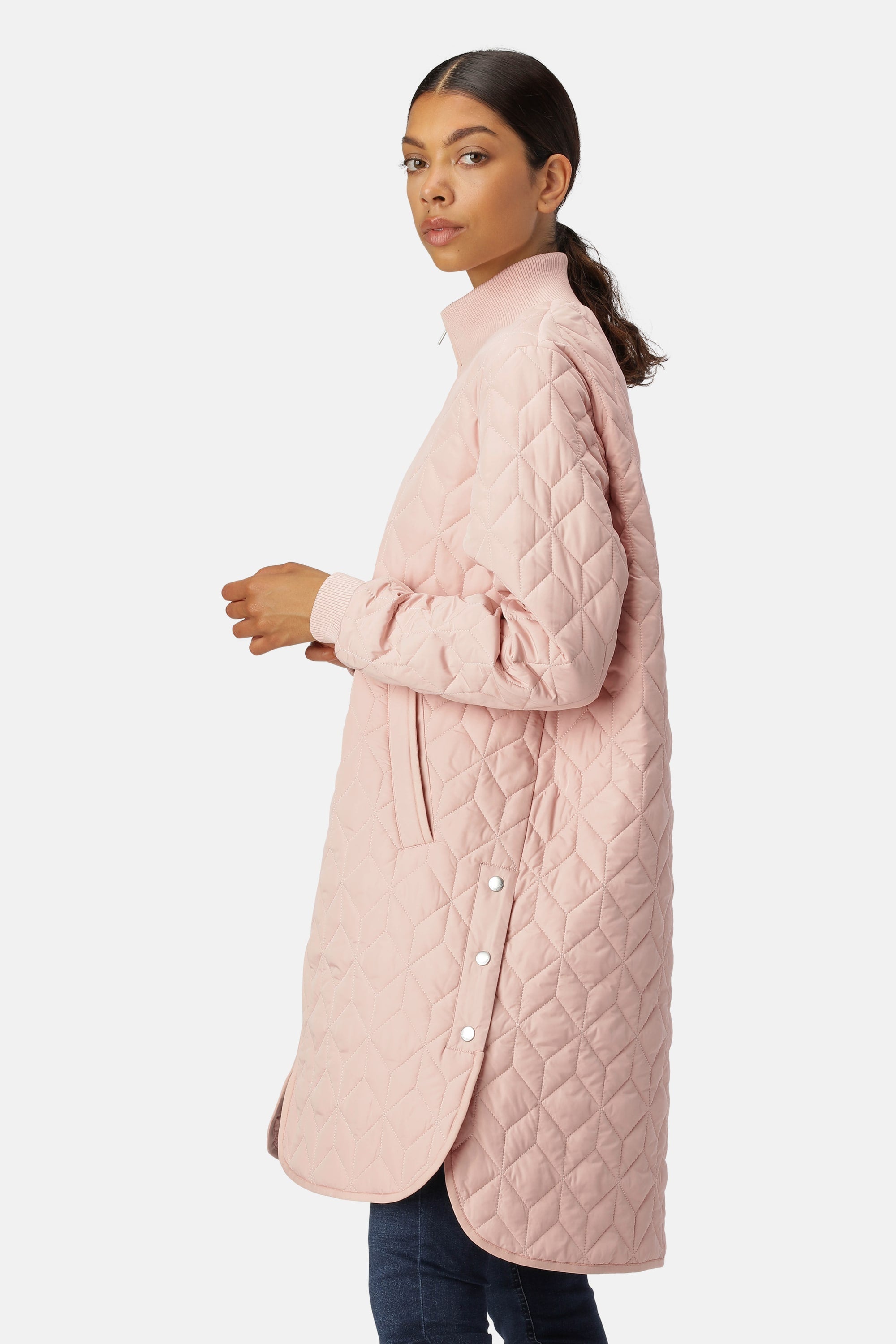 Veste Longue Matelassée - Pale Pink