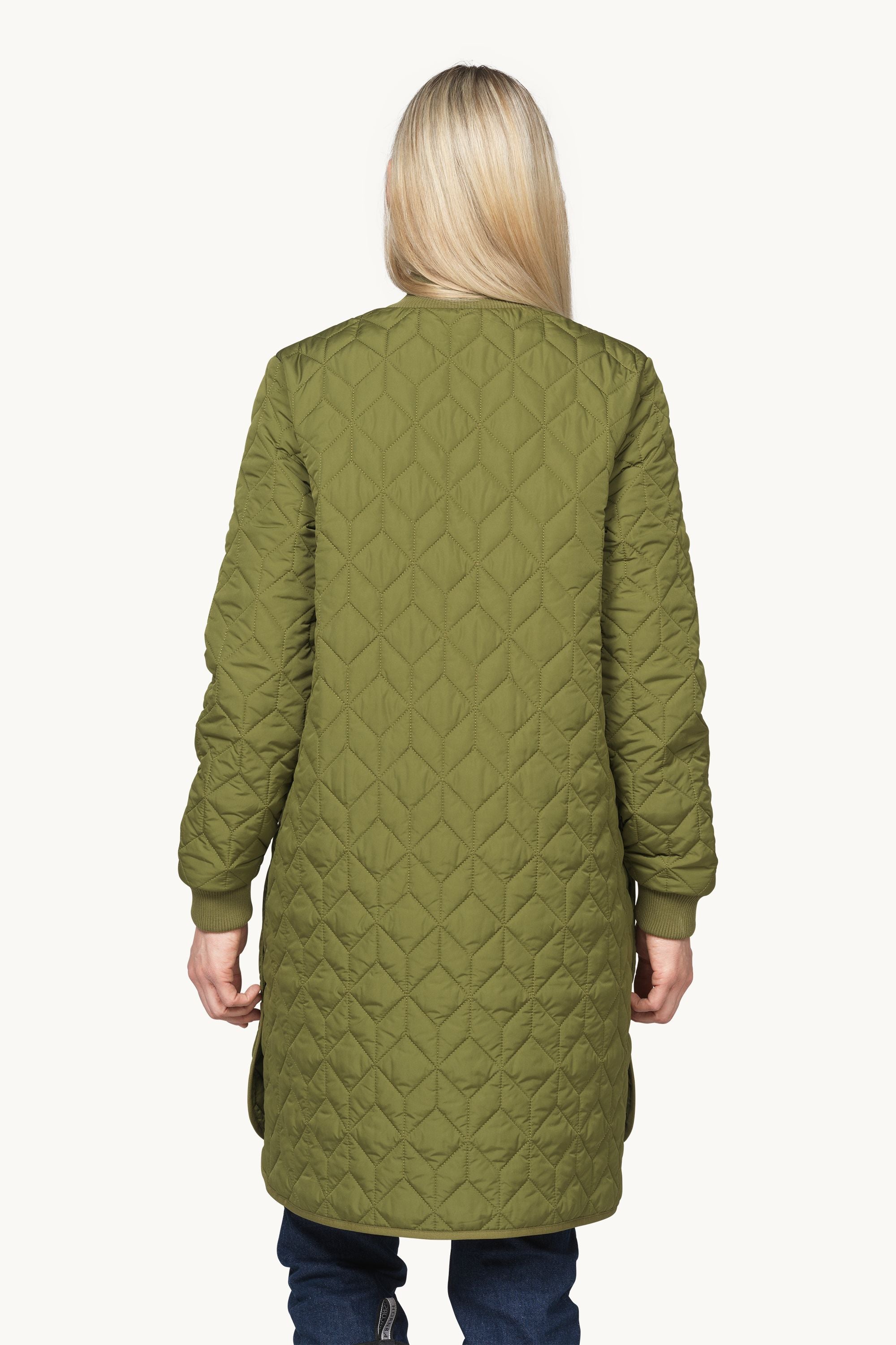Long Padded Quilt Jacket - Sphagnum