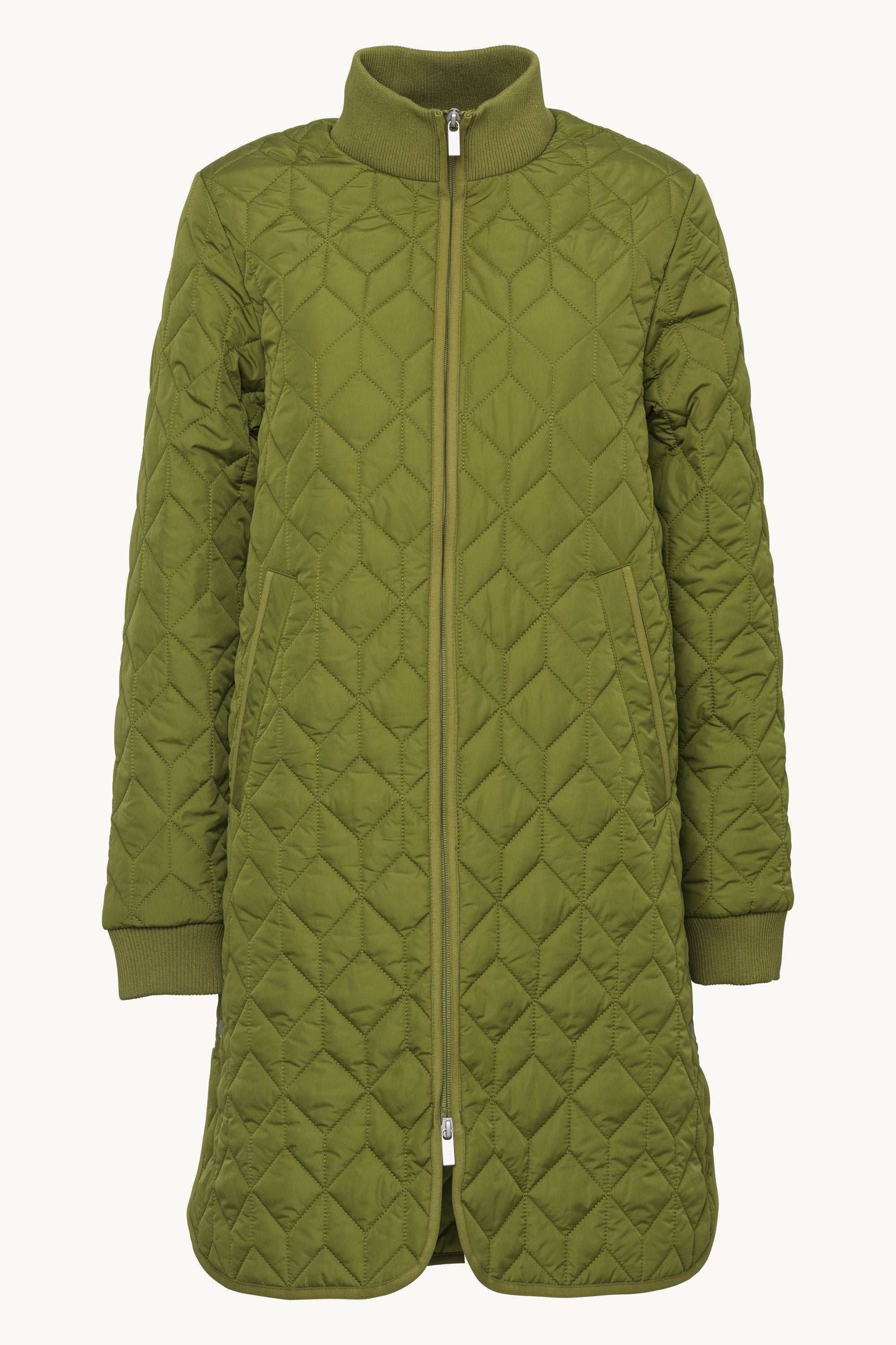Long Padded Quilt Jacket - Sphagnum