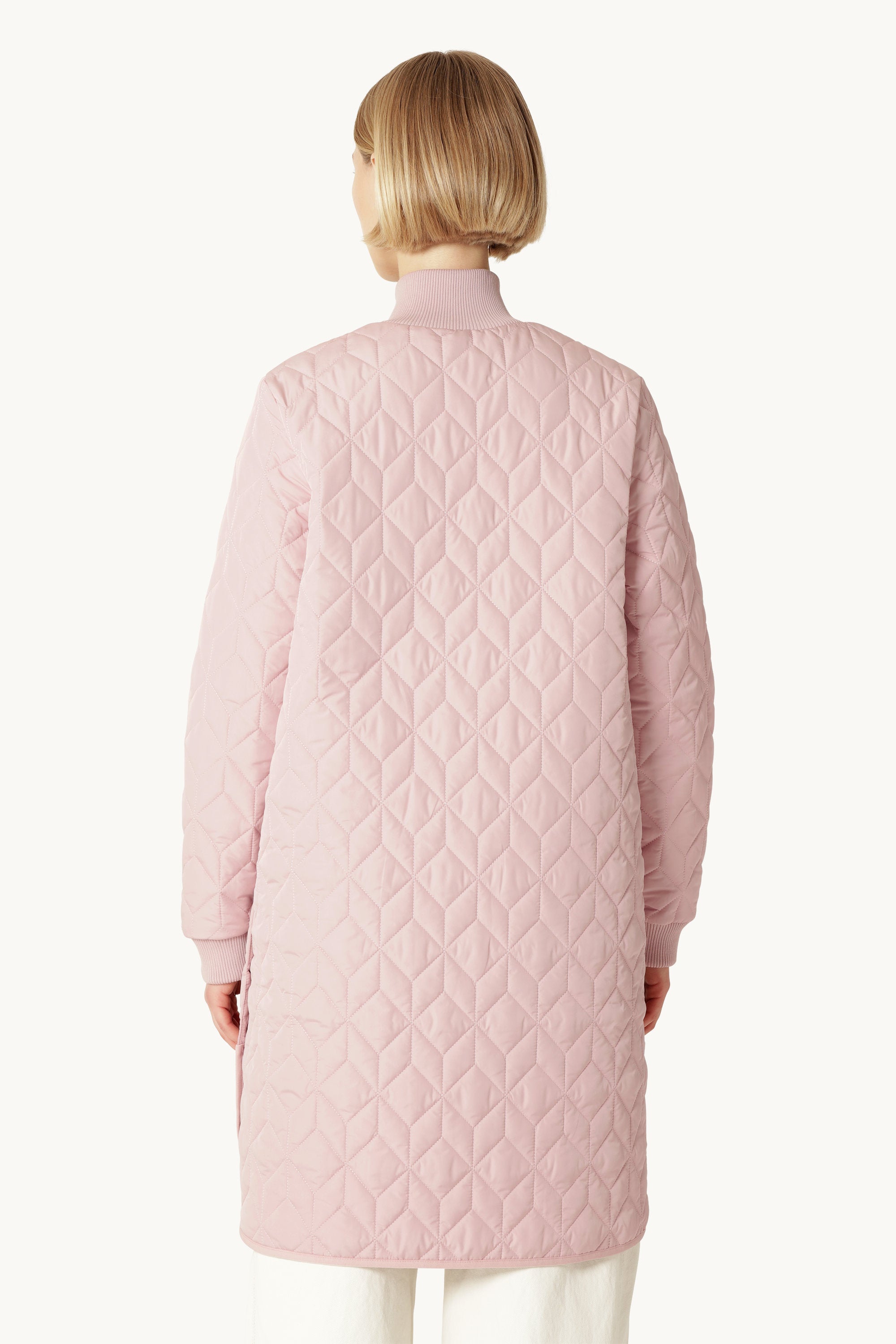 Long Padded Quilt Jacket - Burnished Lilac