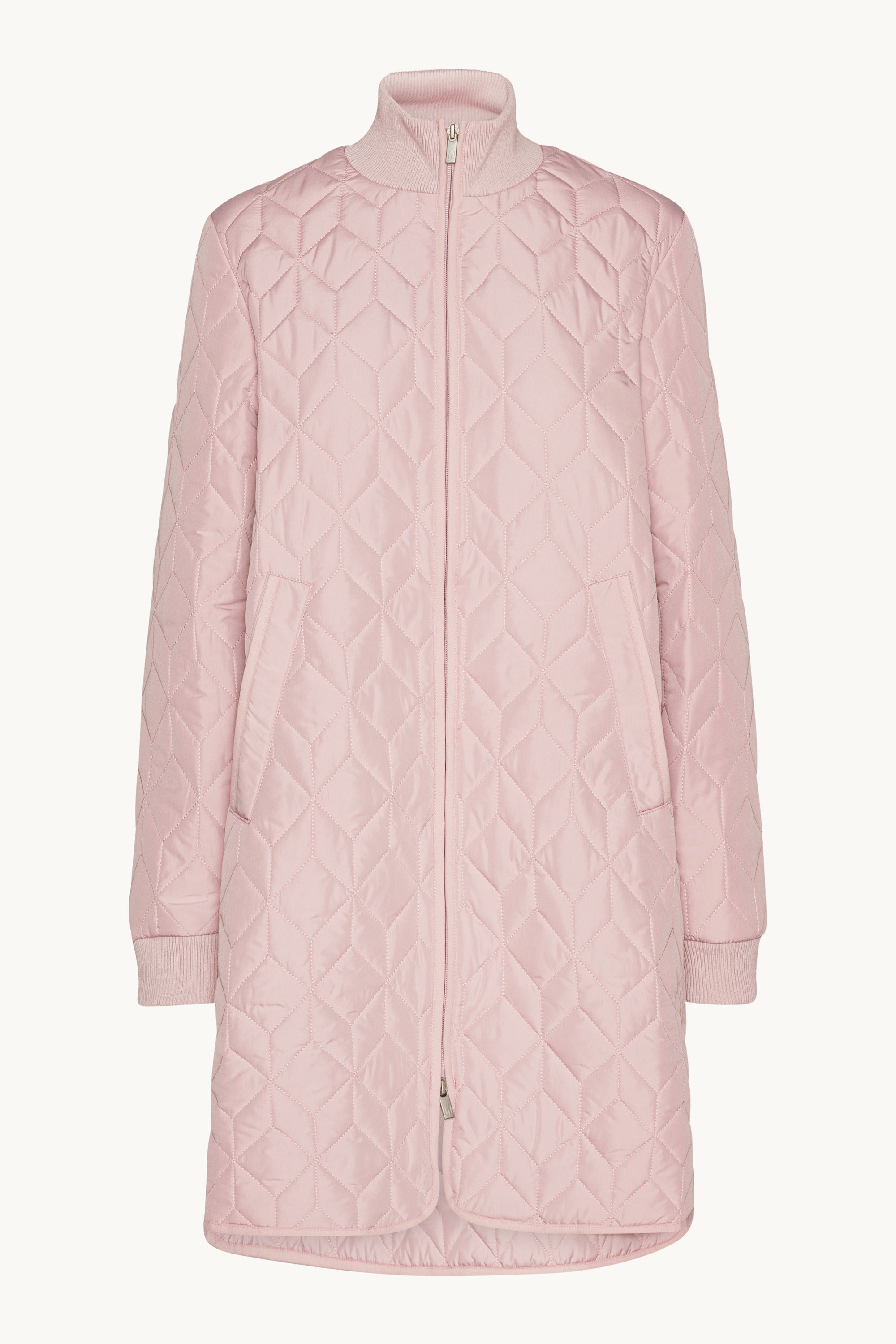 Long Padded Quilt Jacket - Burnished Lilac