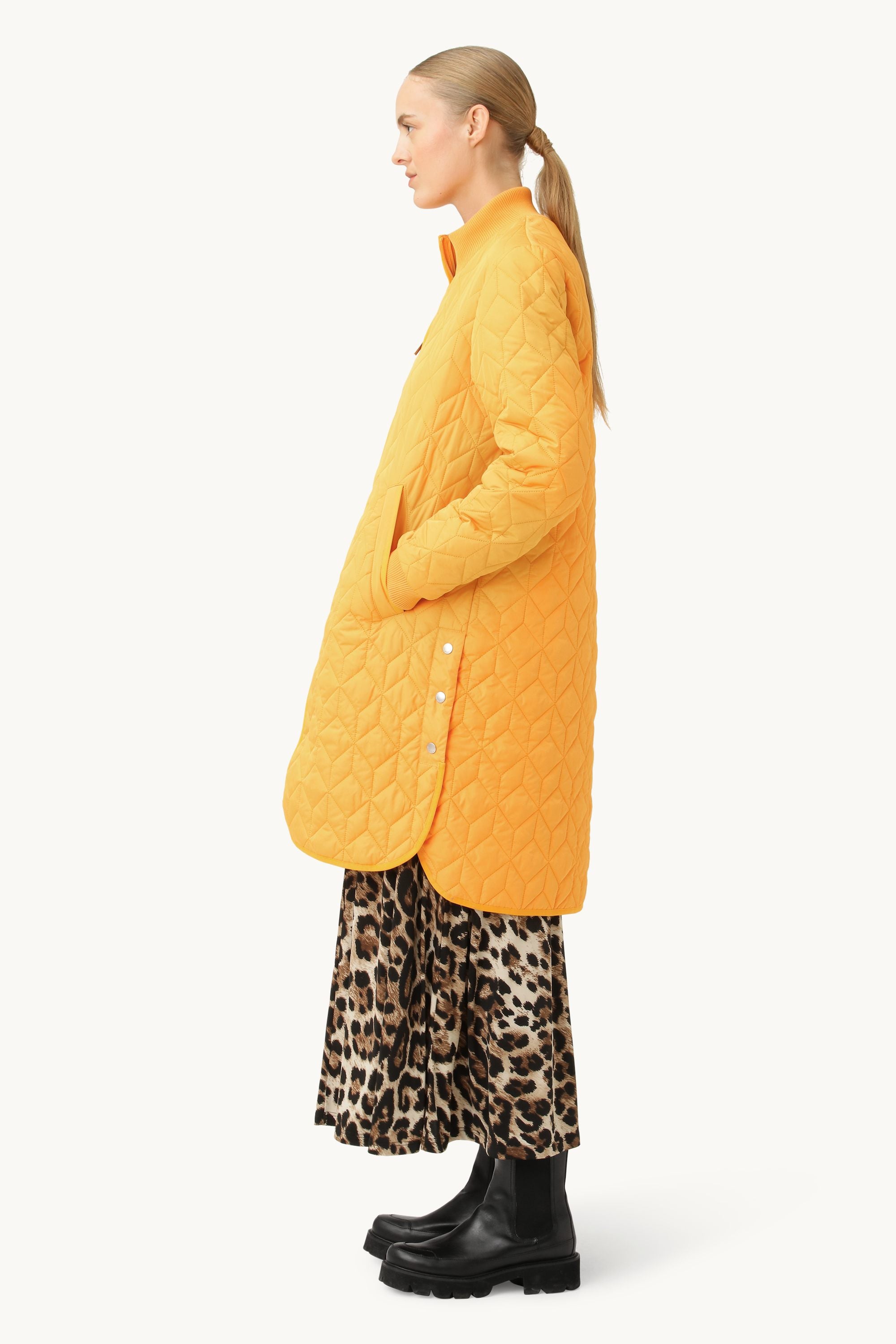 Veste Longue Matelassée - Flame Orange