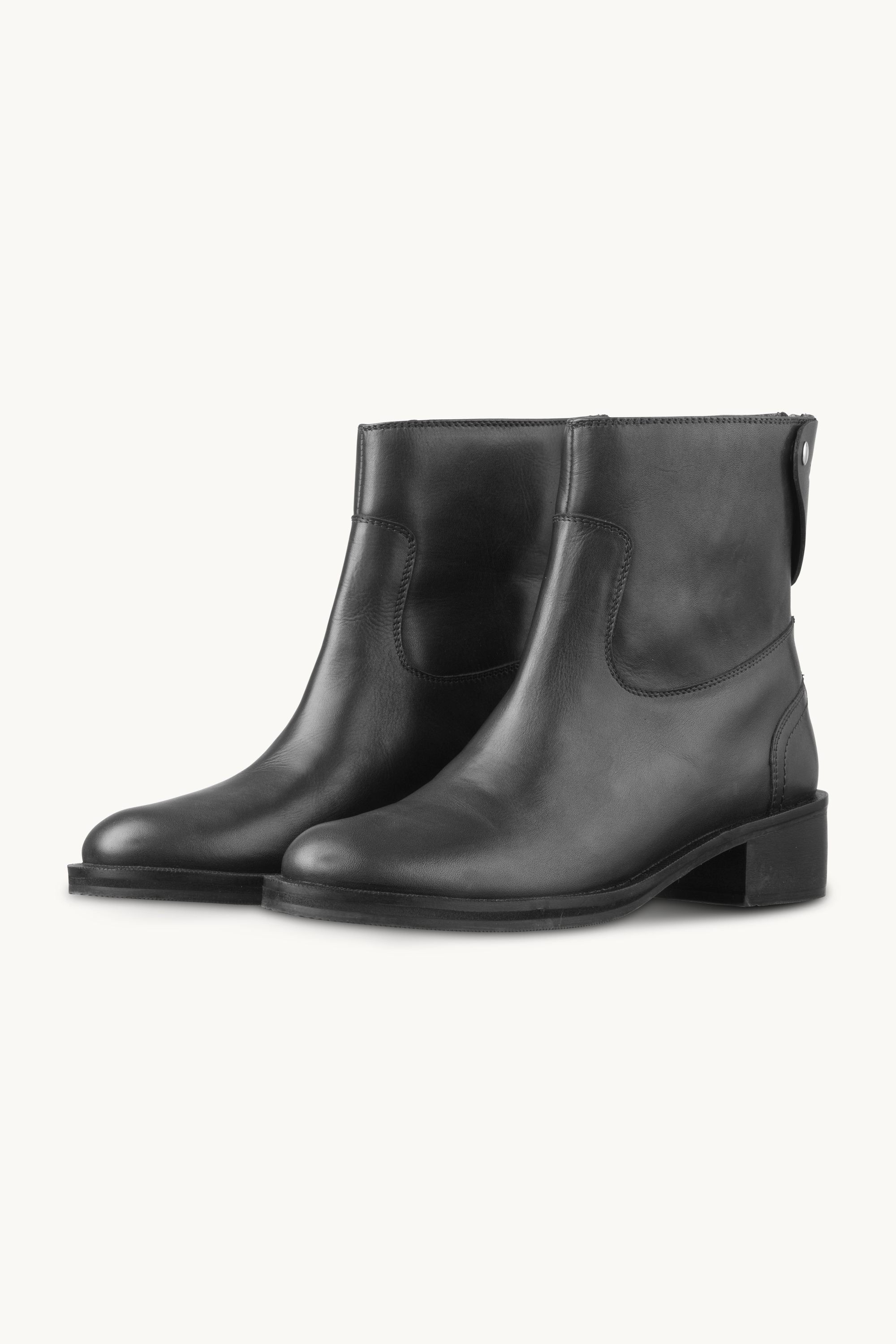 Leather Ankle Boots - Black Black