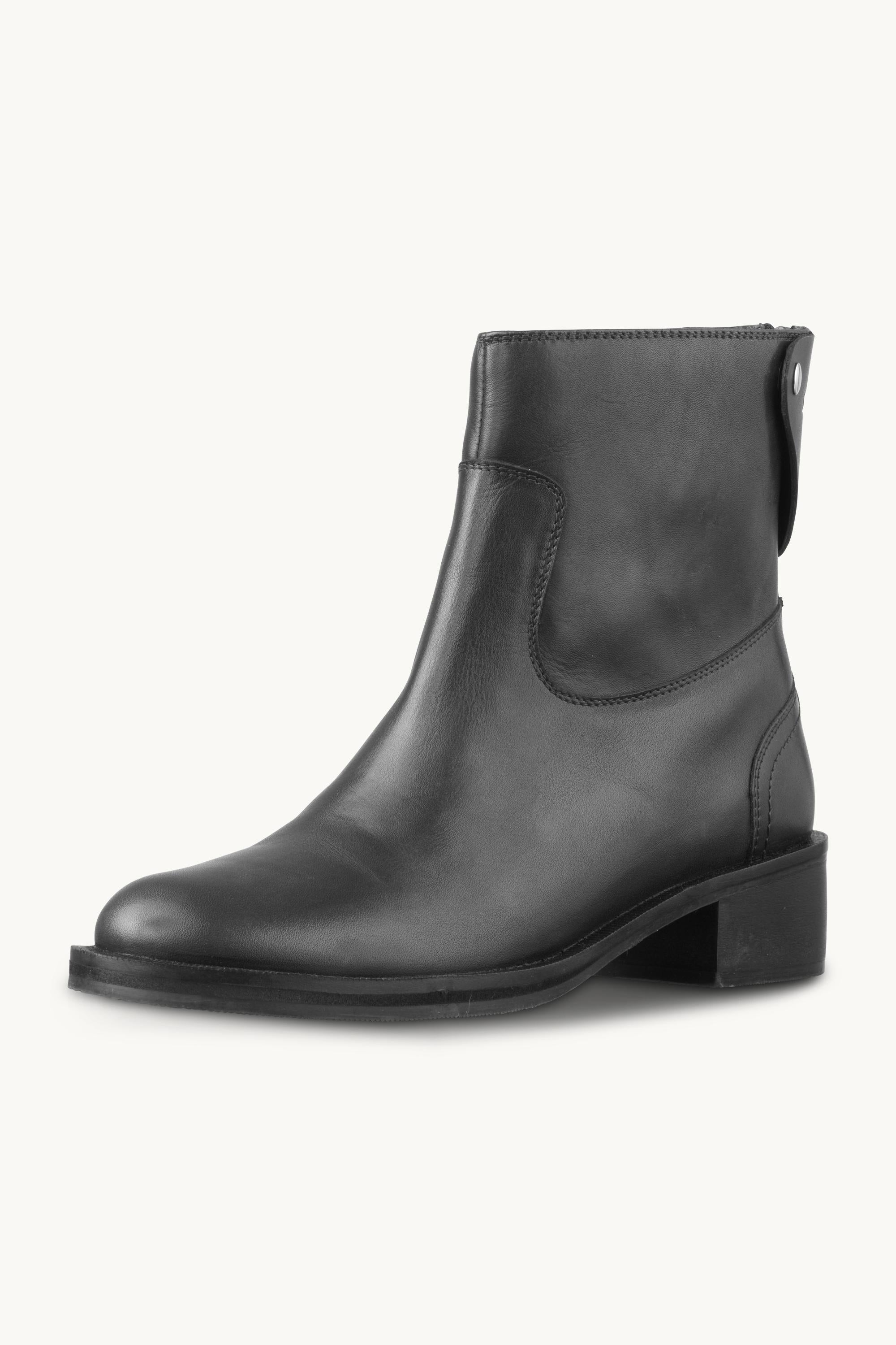 Leather Ankle Boots - Black Black
