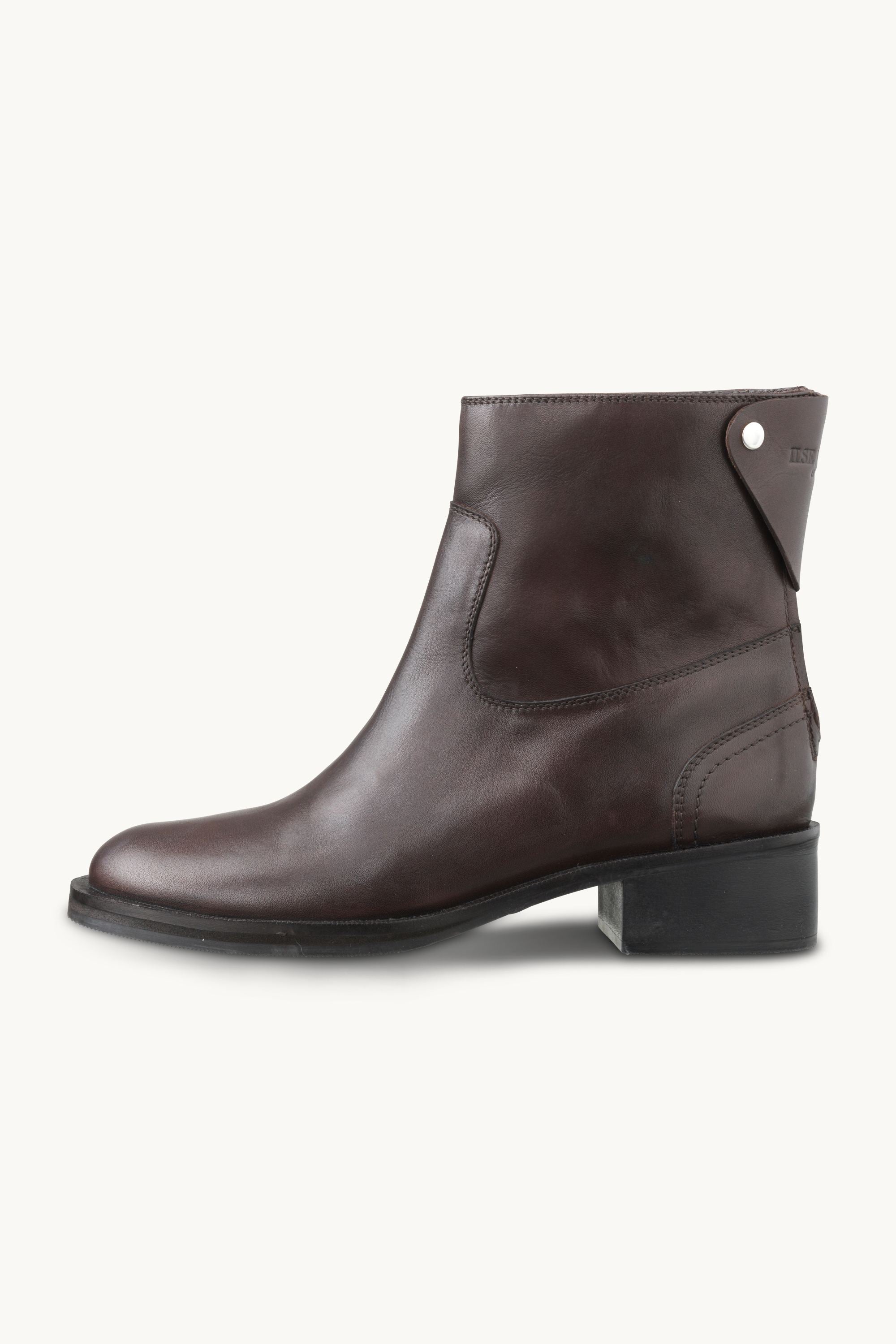 Leather Ankle Boots - Brown Black