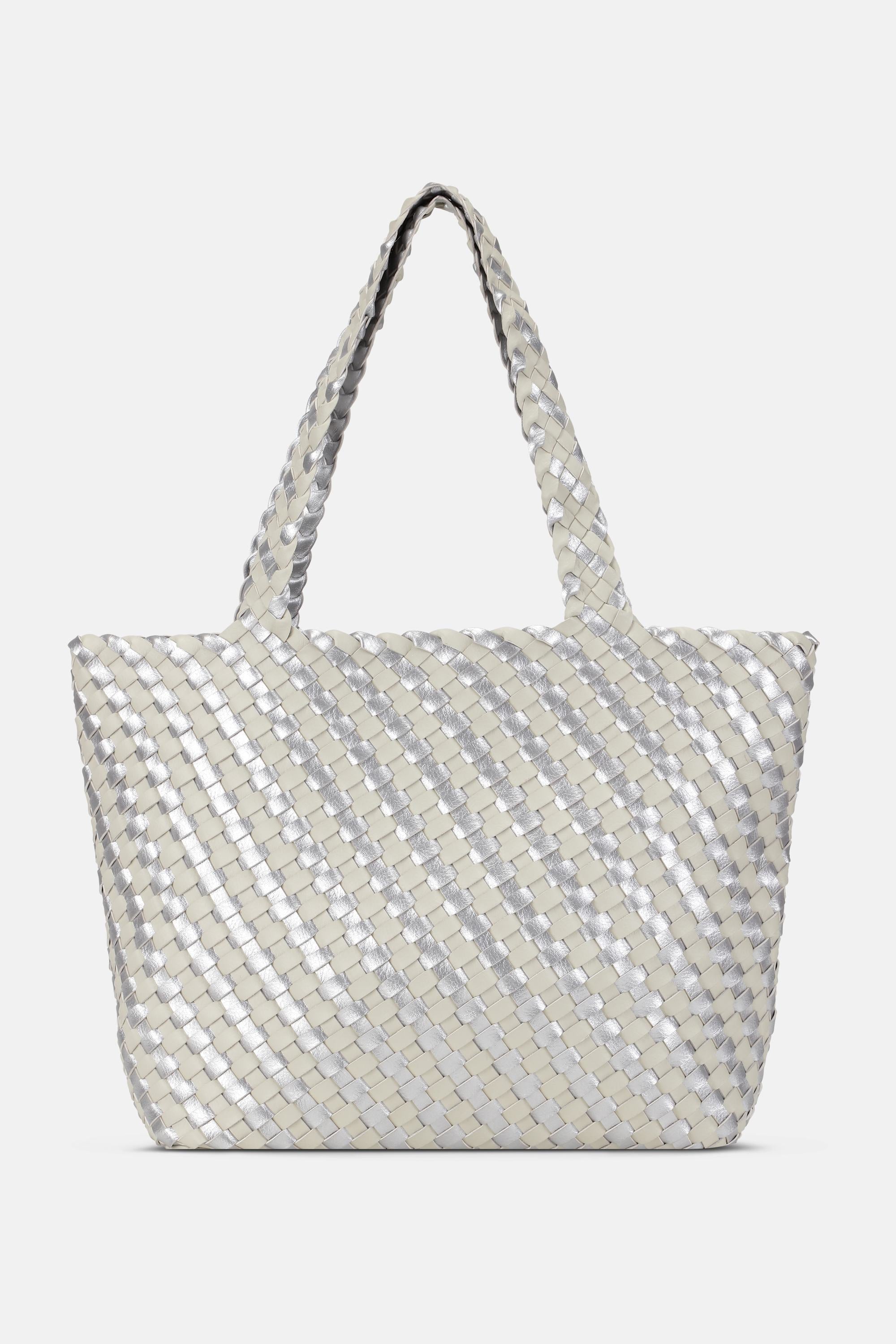 Tote Bag Tressé - Milk Creme Silver