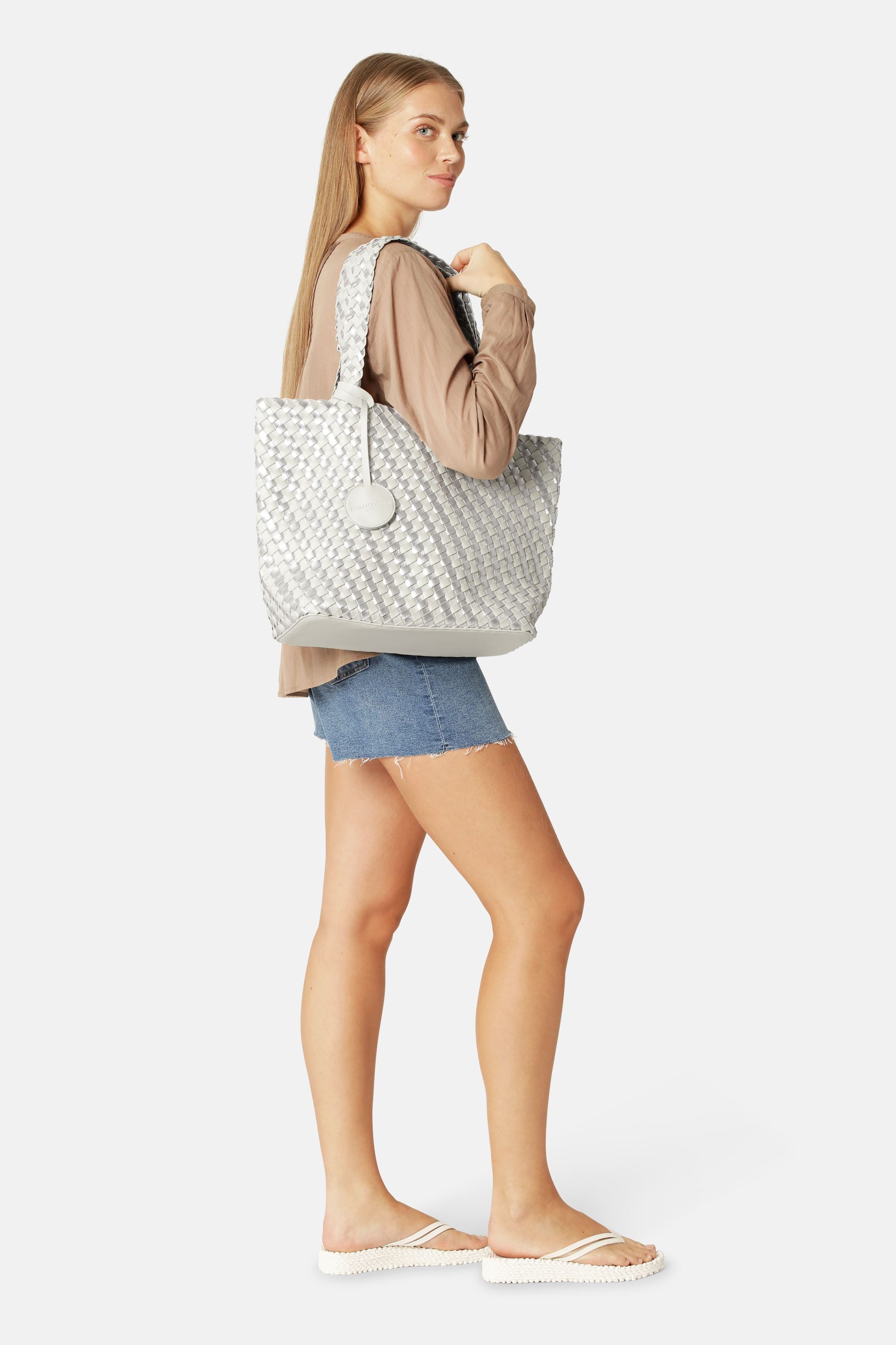 Tote Bag Tressé - Milk Creme Silver