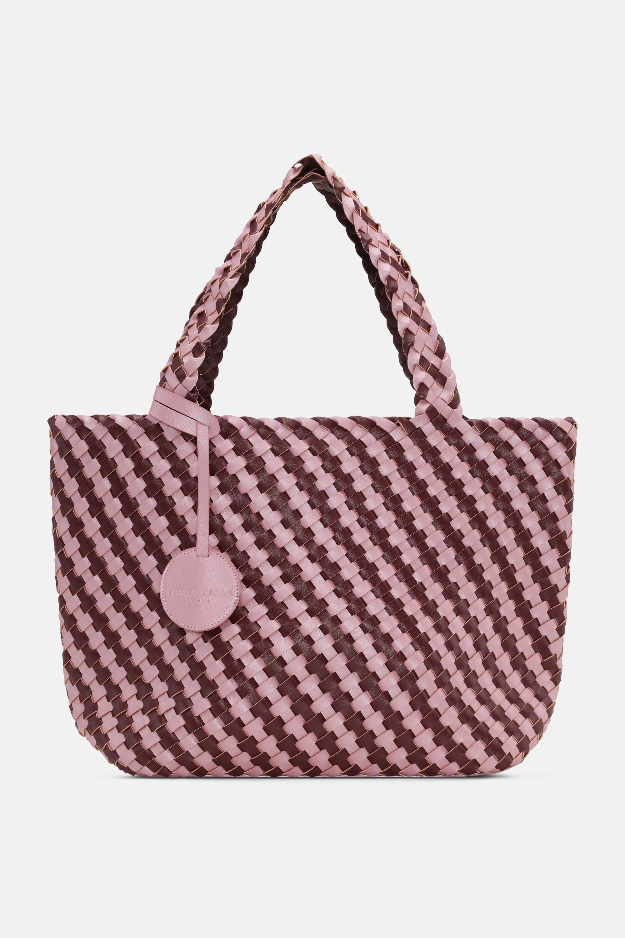 Tote Bag Tressé - Maroon Banner Rosy Pink