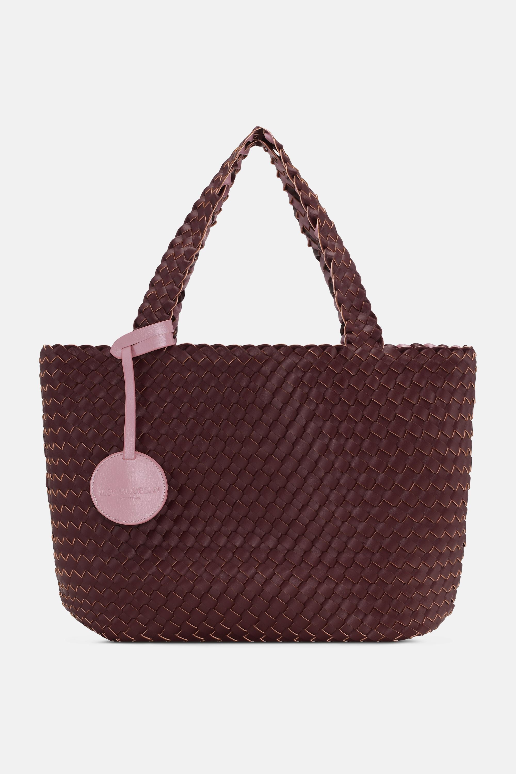 Tote Bag Tressé - Maroon Banner Rosy Pink