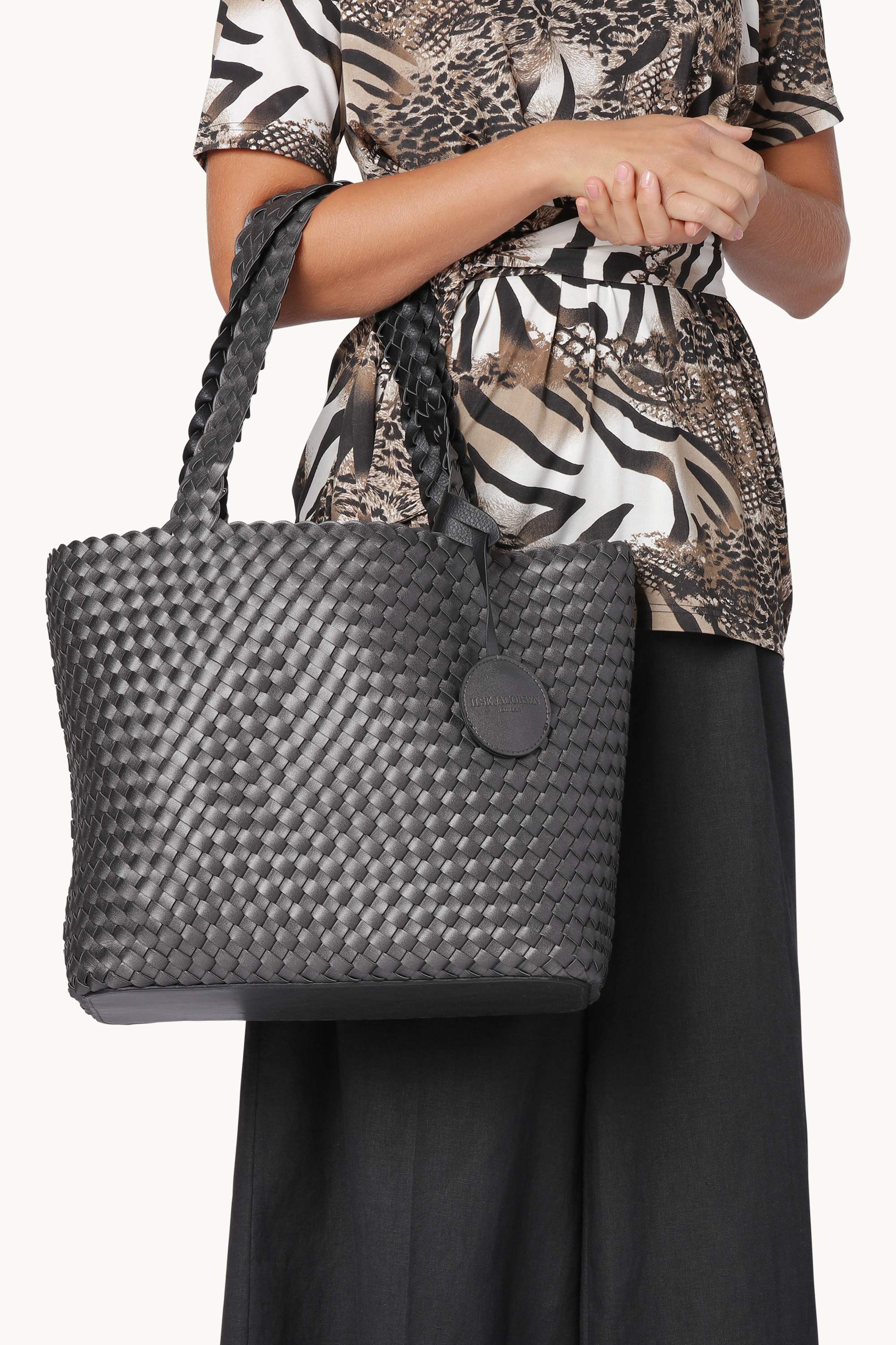 Tote Bag Braided - Black Gun metal
