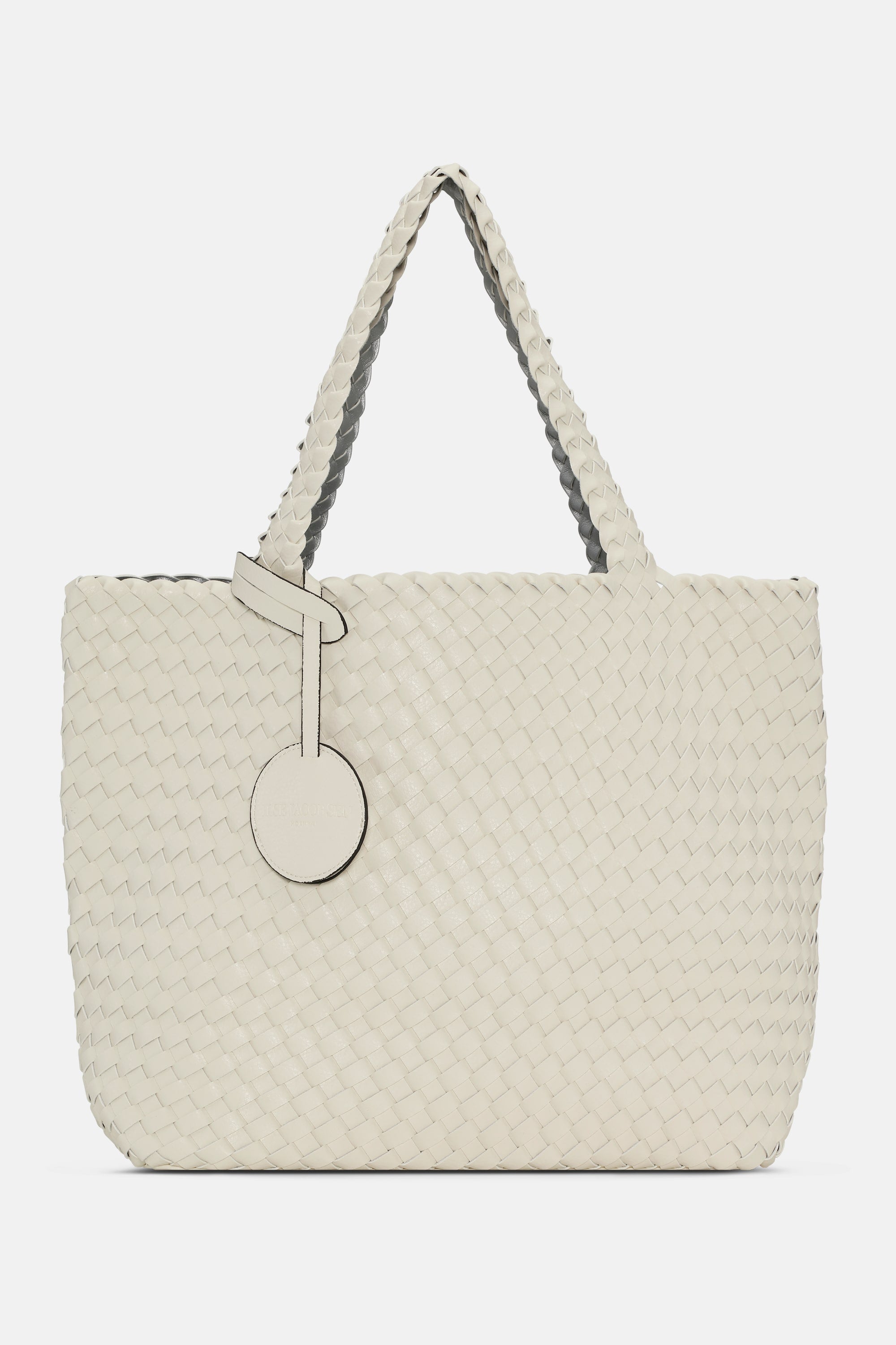 Tote Bag Tressé - Egg White Silver