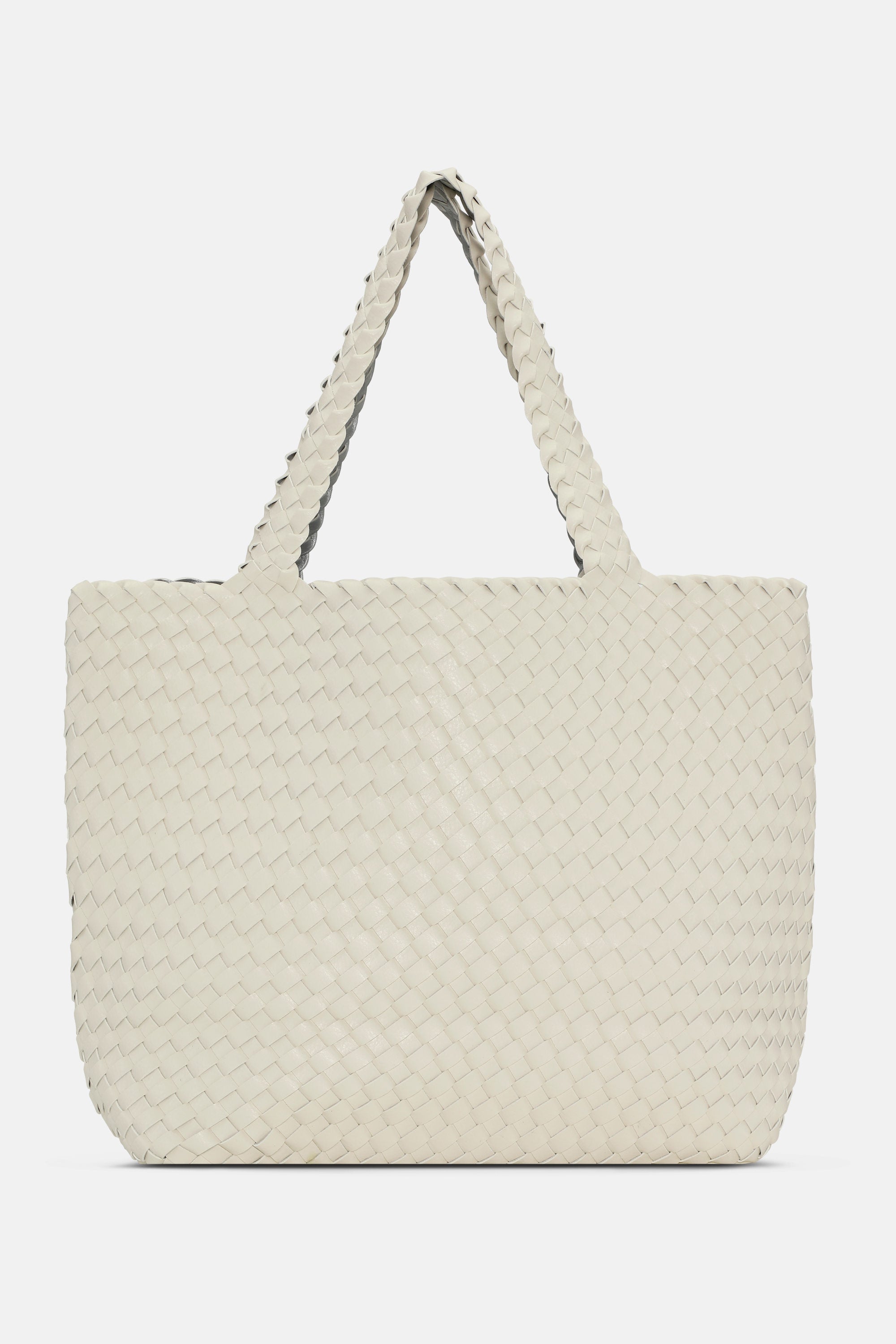 Tote Bag Tressé - Egg White Silver
