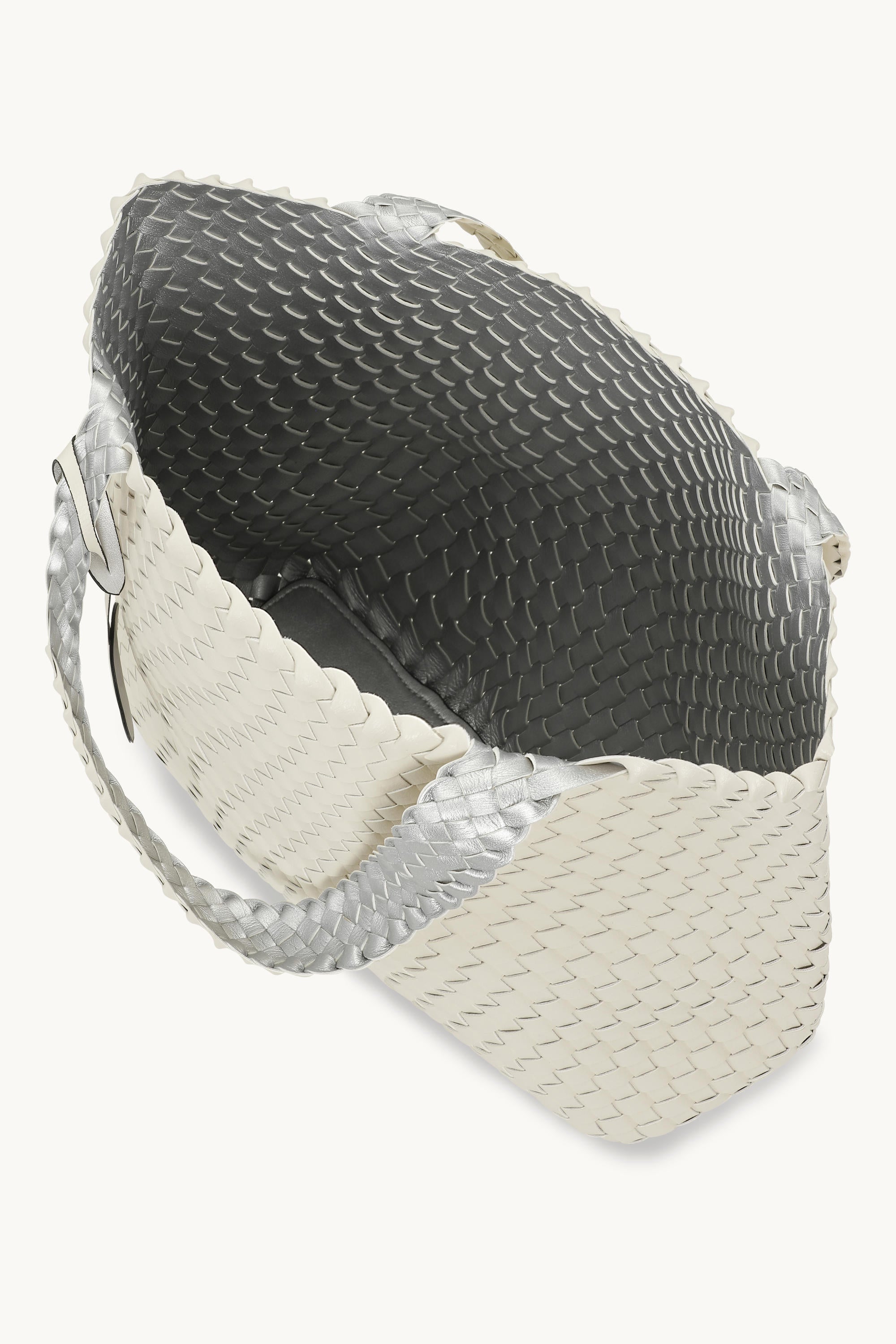 Tote Bag Braided - Egg White Silver