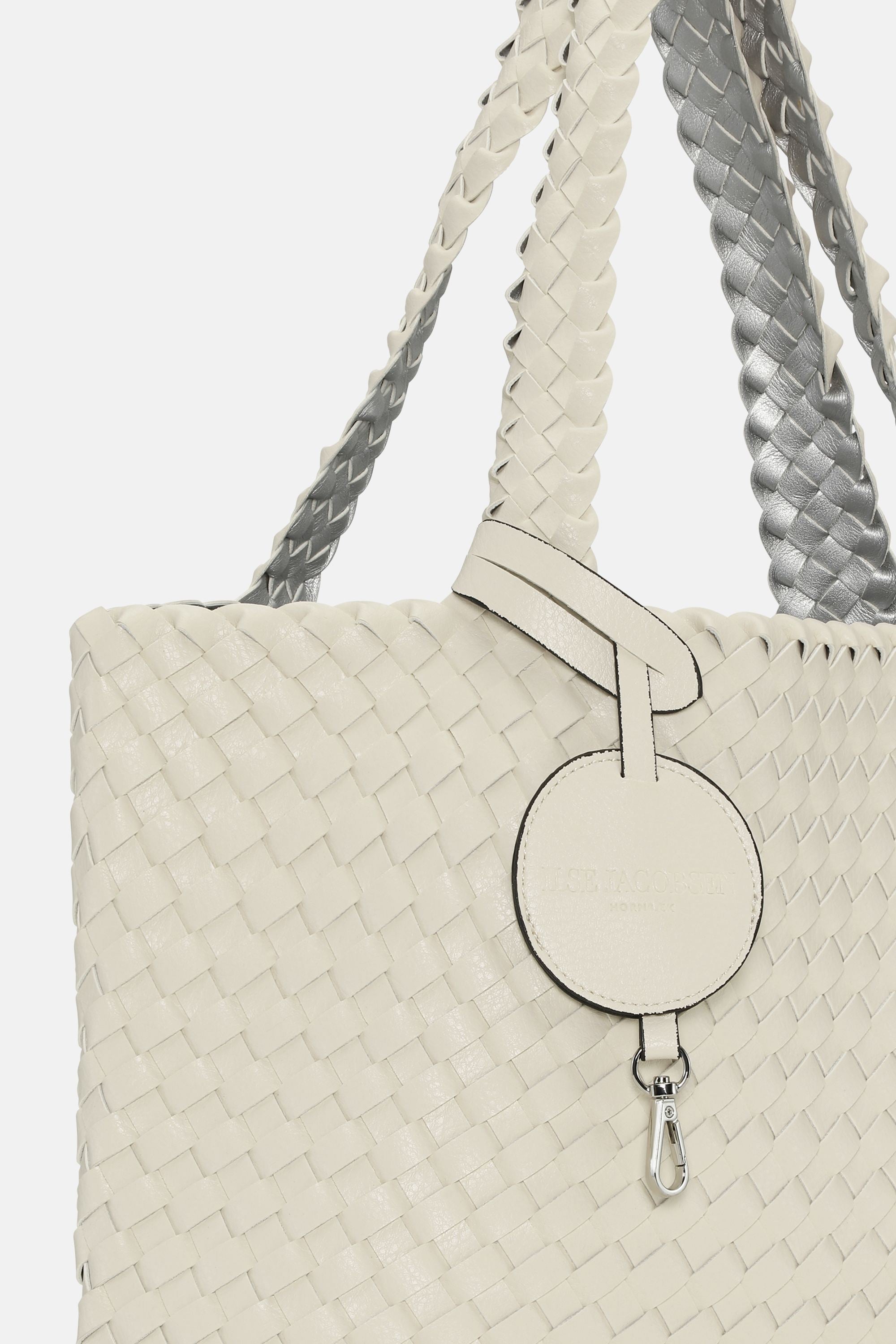 Tote Bag Tressé - Egg White Silver