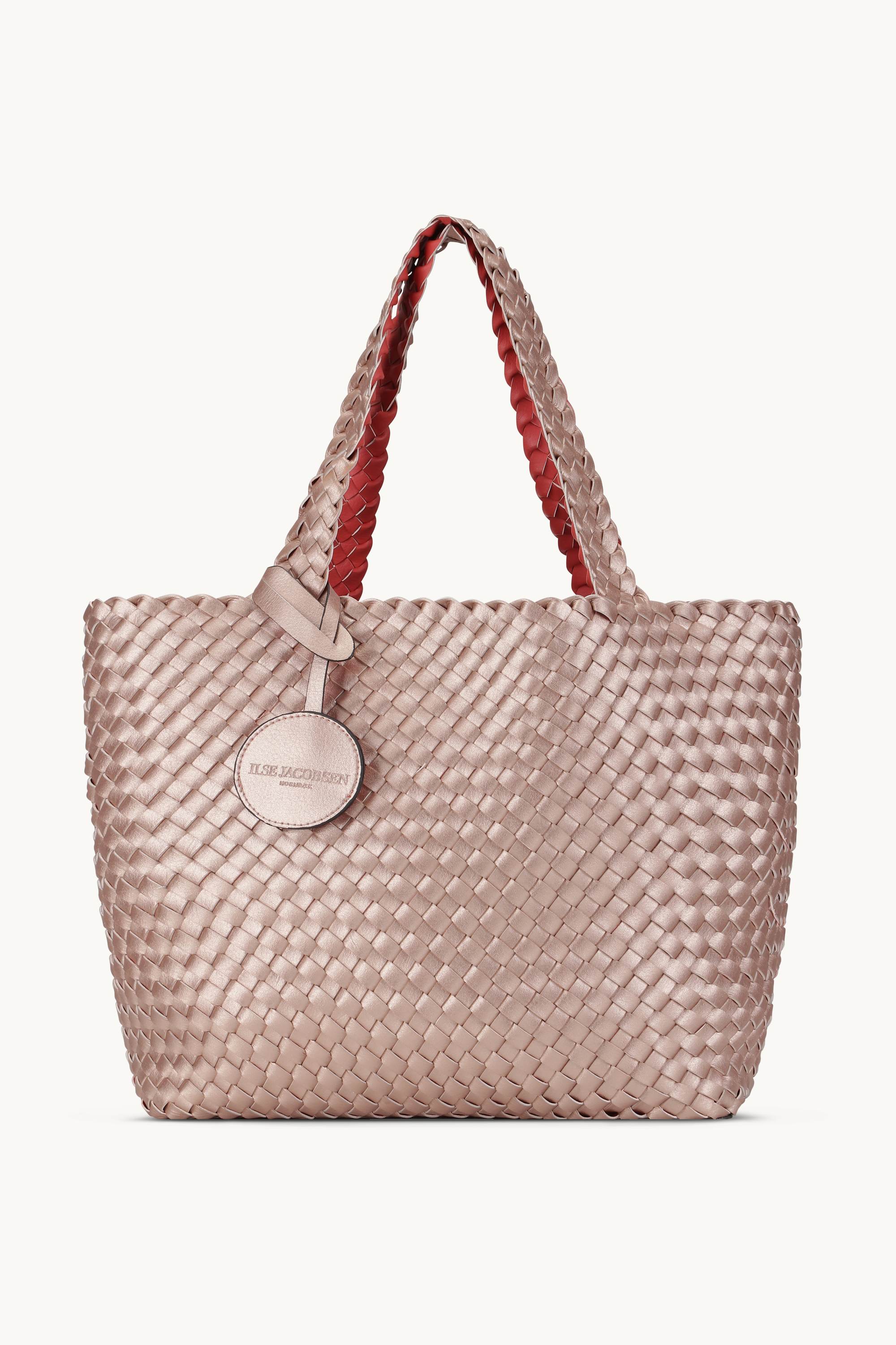 Tote Bag Tressé - Durbarry Metallic Rose