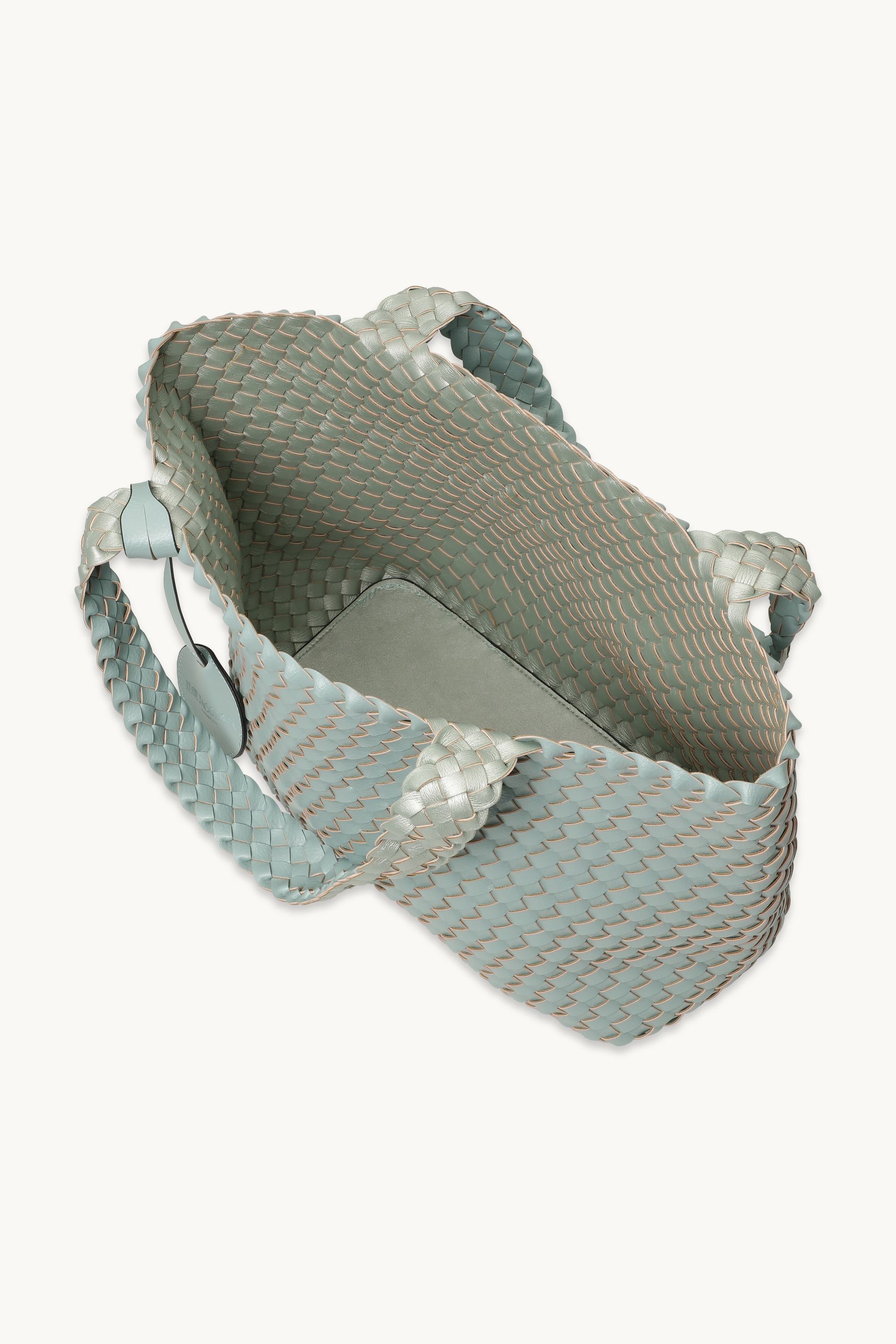 Tote Bag Tressé - Beach Glass Metallic Mint
