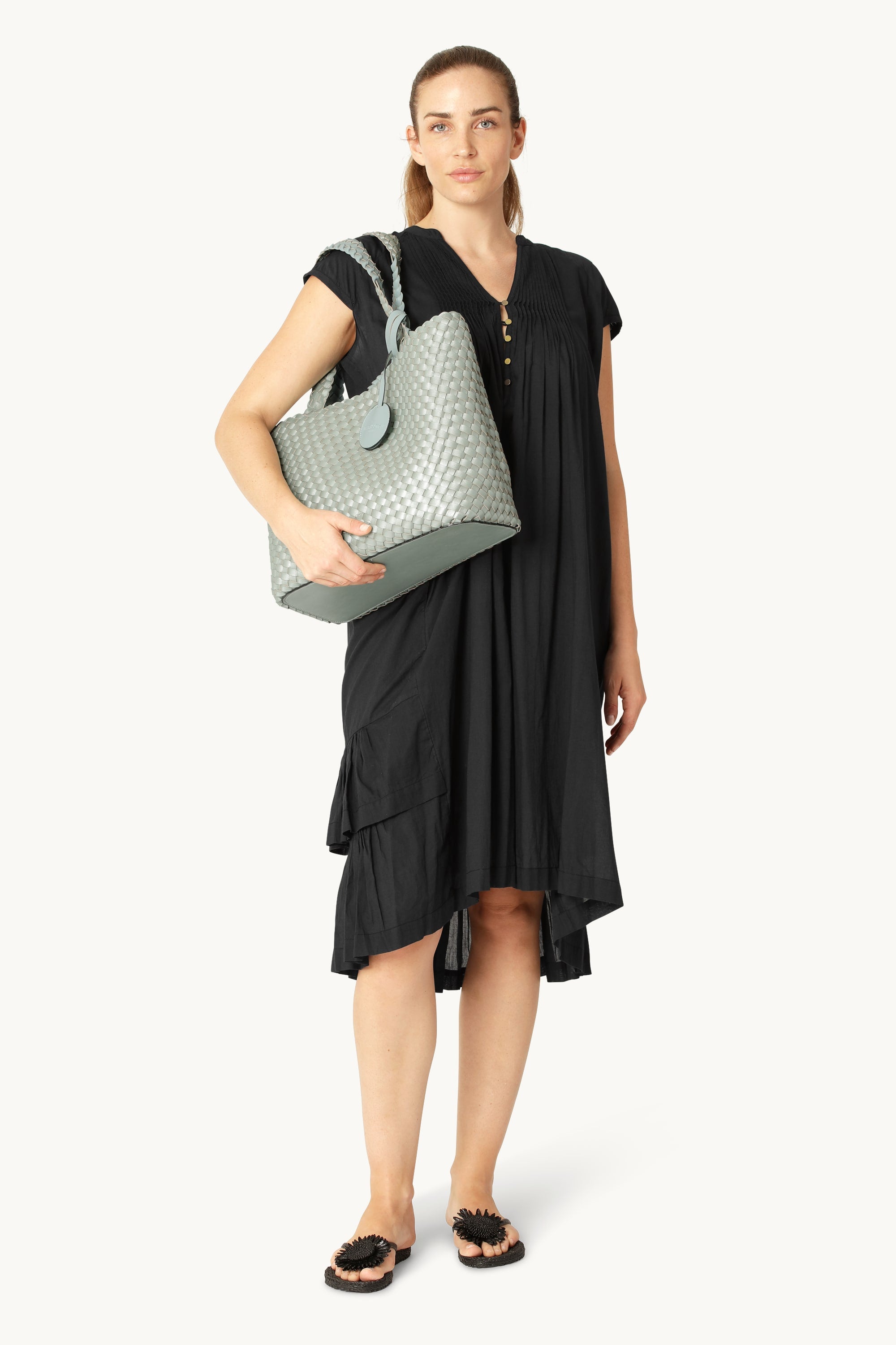 Tote Bag Tressé - Beach Glass Metallic Mint