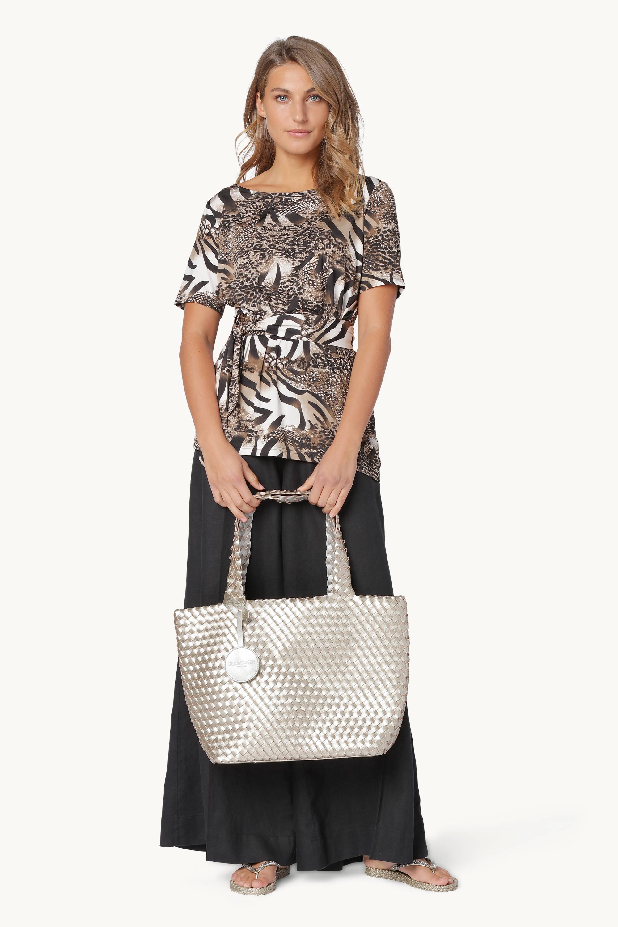 Tote Bag Braided - Platin Silver