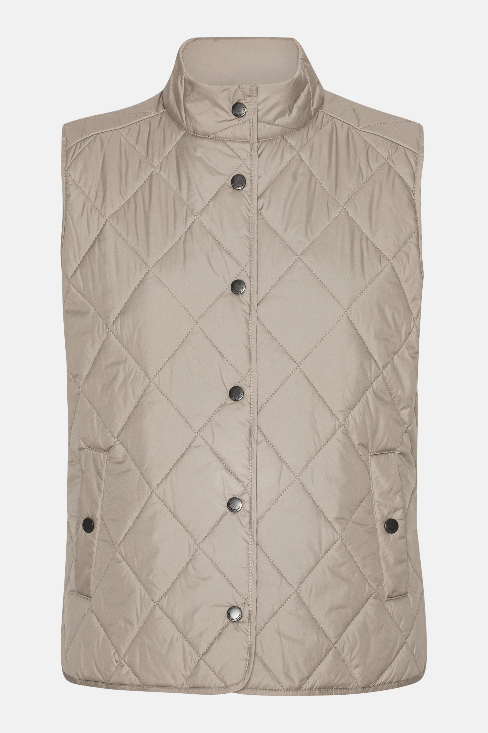 Quilted Short Vest - Greige