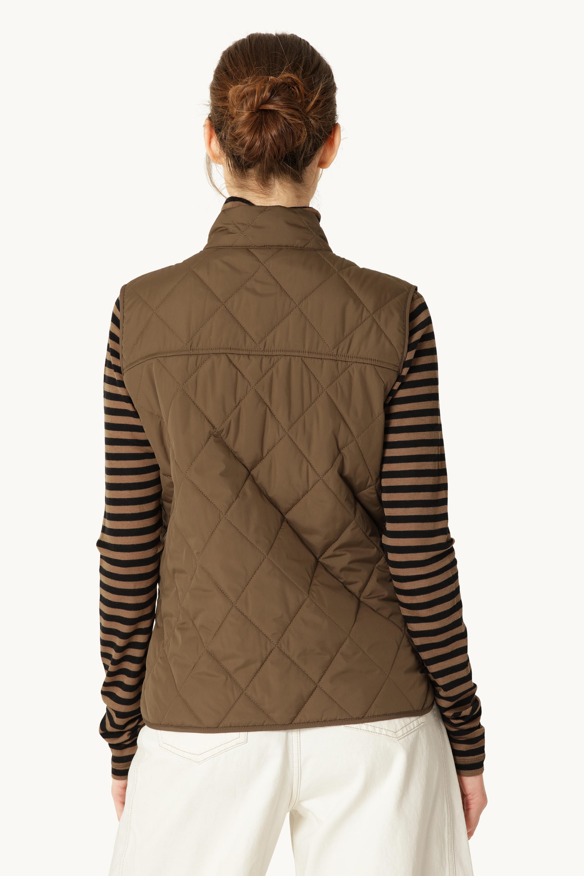 Quilted Short Vest - Nut