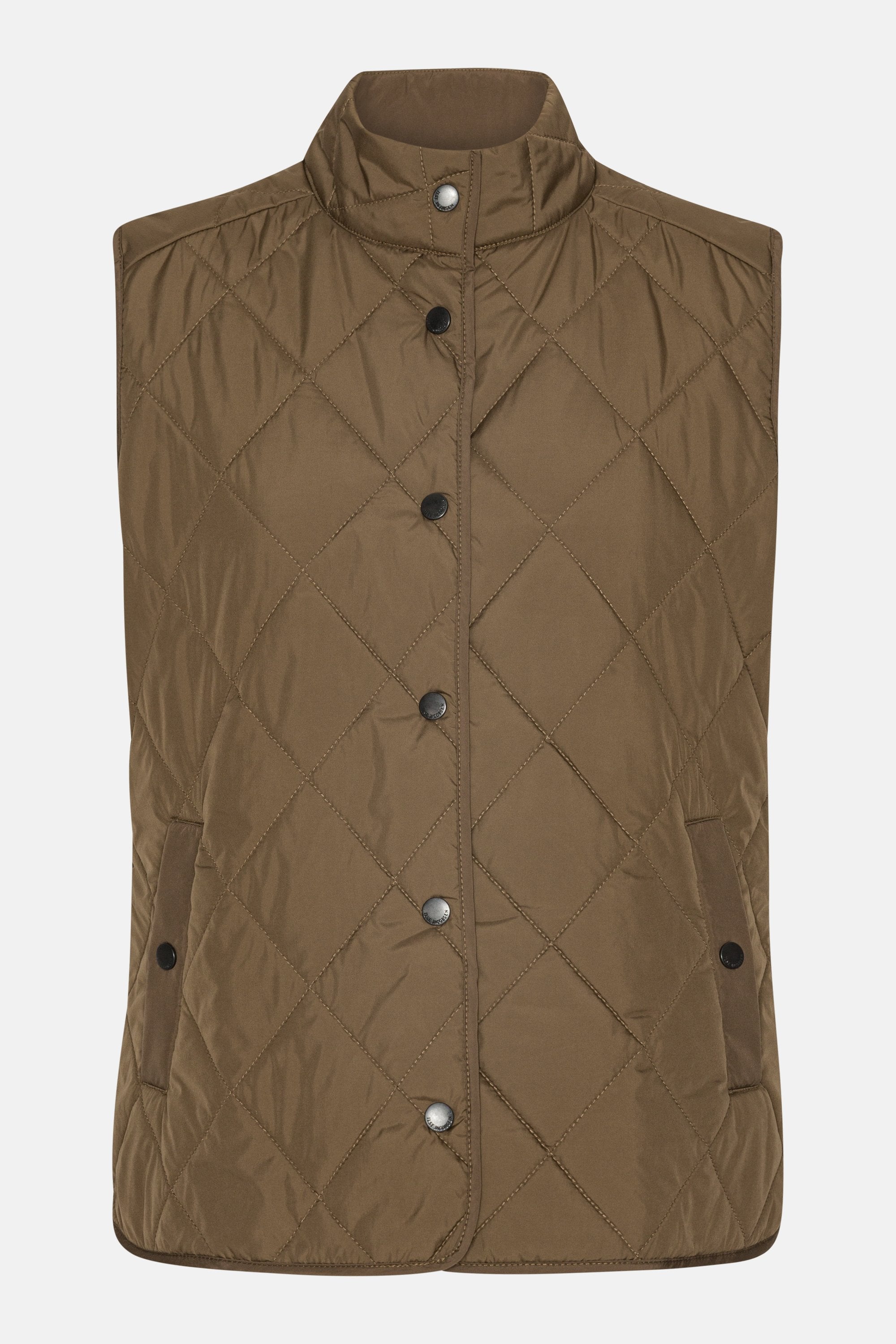 Quilted Short Vest - Nut