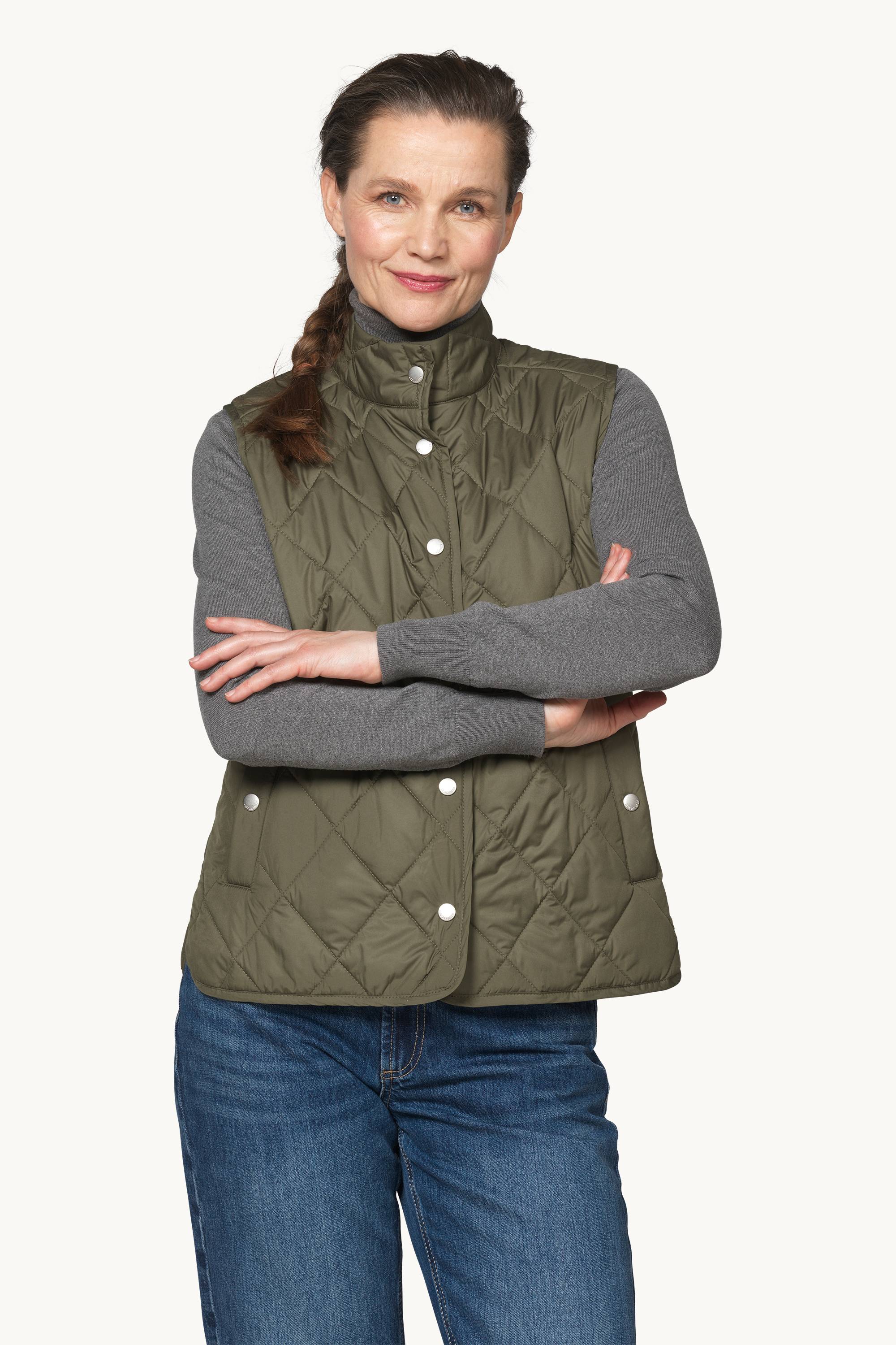 Quilted Short Vest - Army