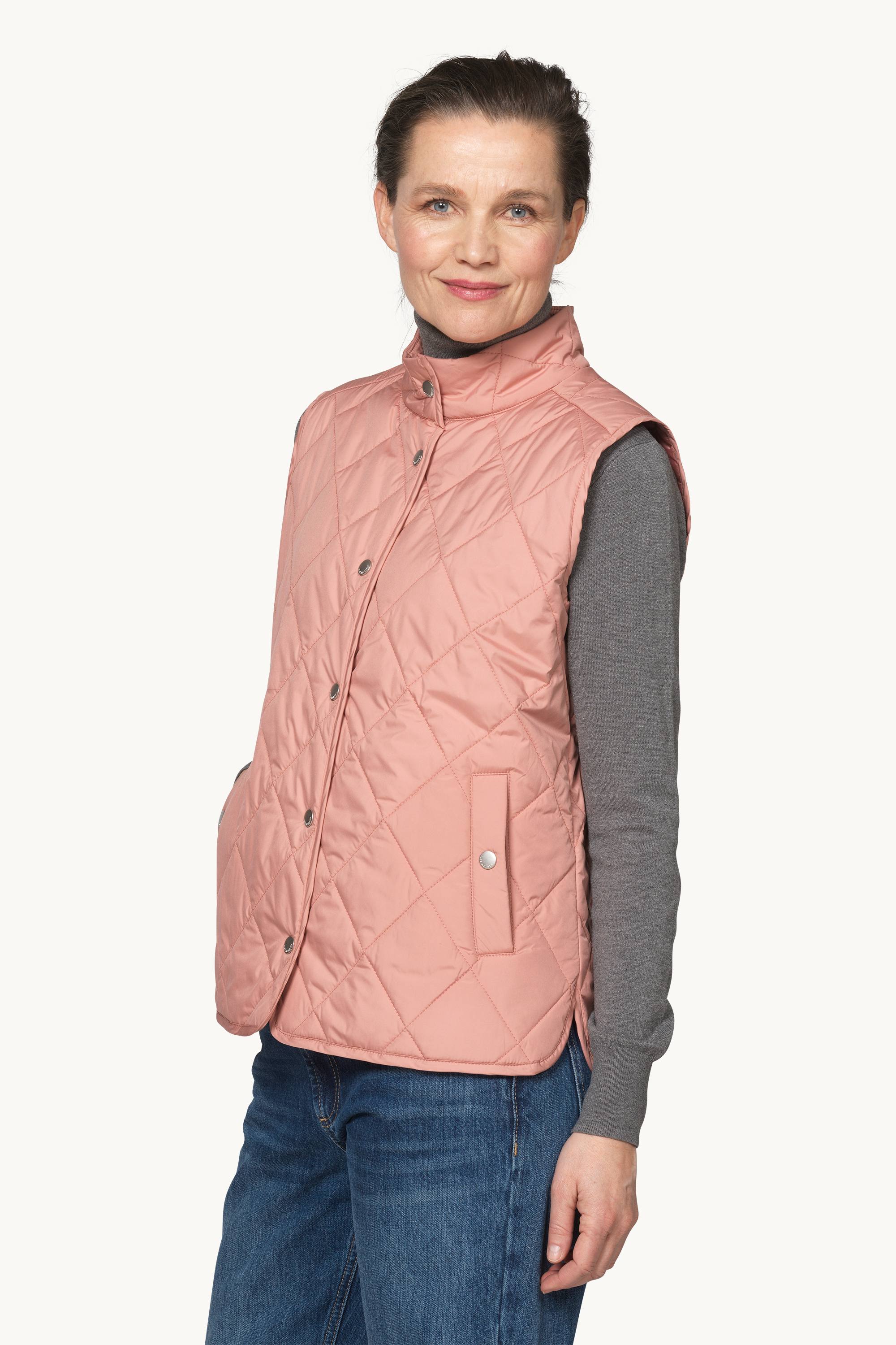 Quilted Short Vest - Ash Rose