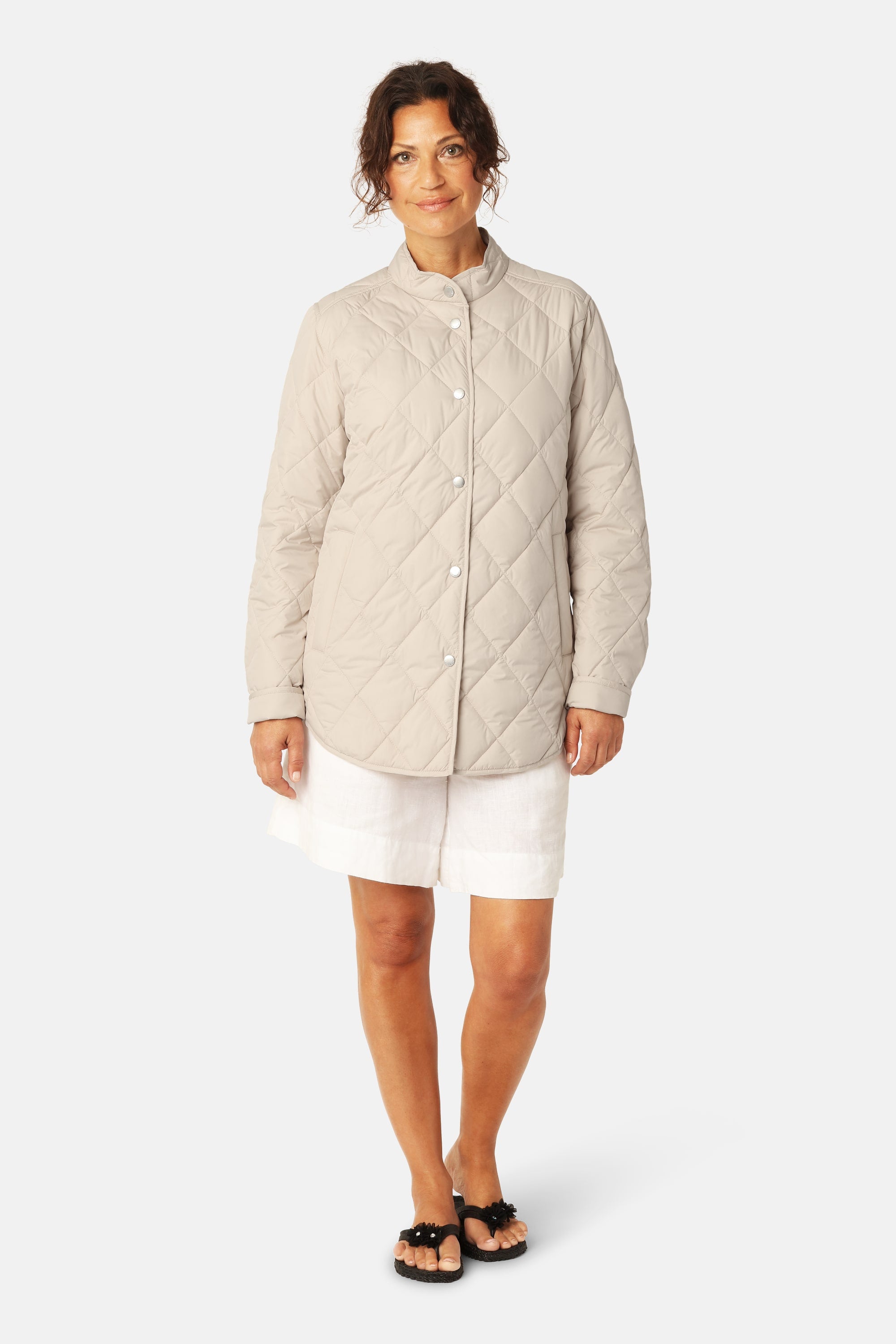 Quilted Shirt Jacket - Light Camel