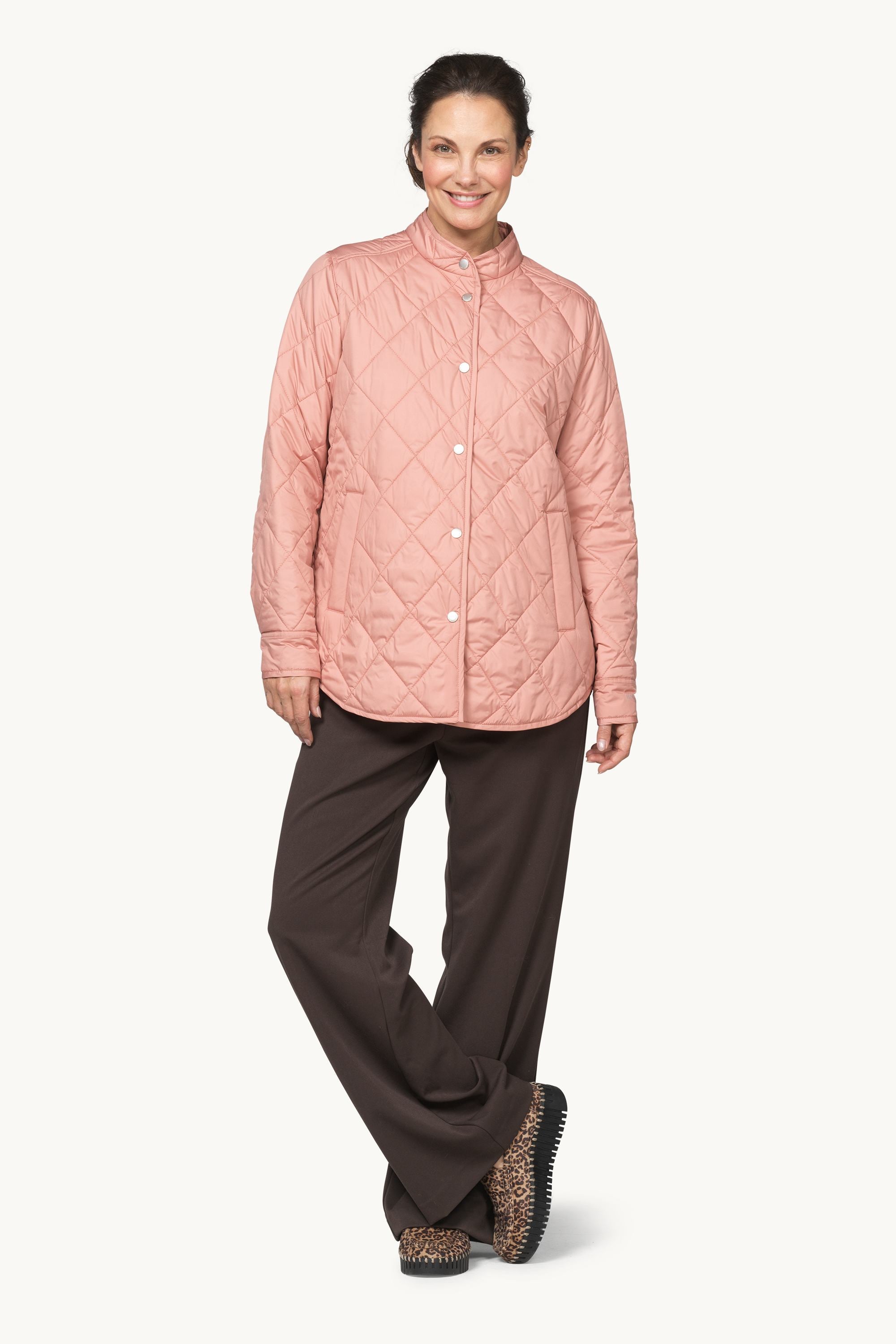 Quilted Shirt Jacket - Ash Rose