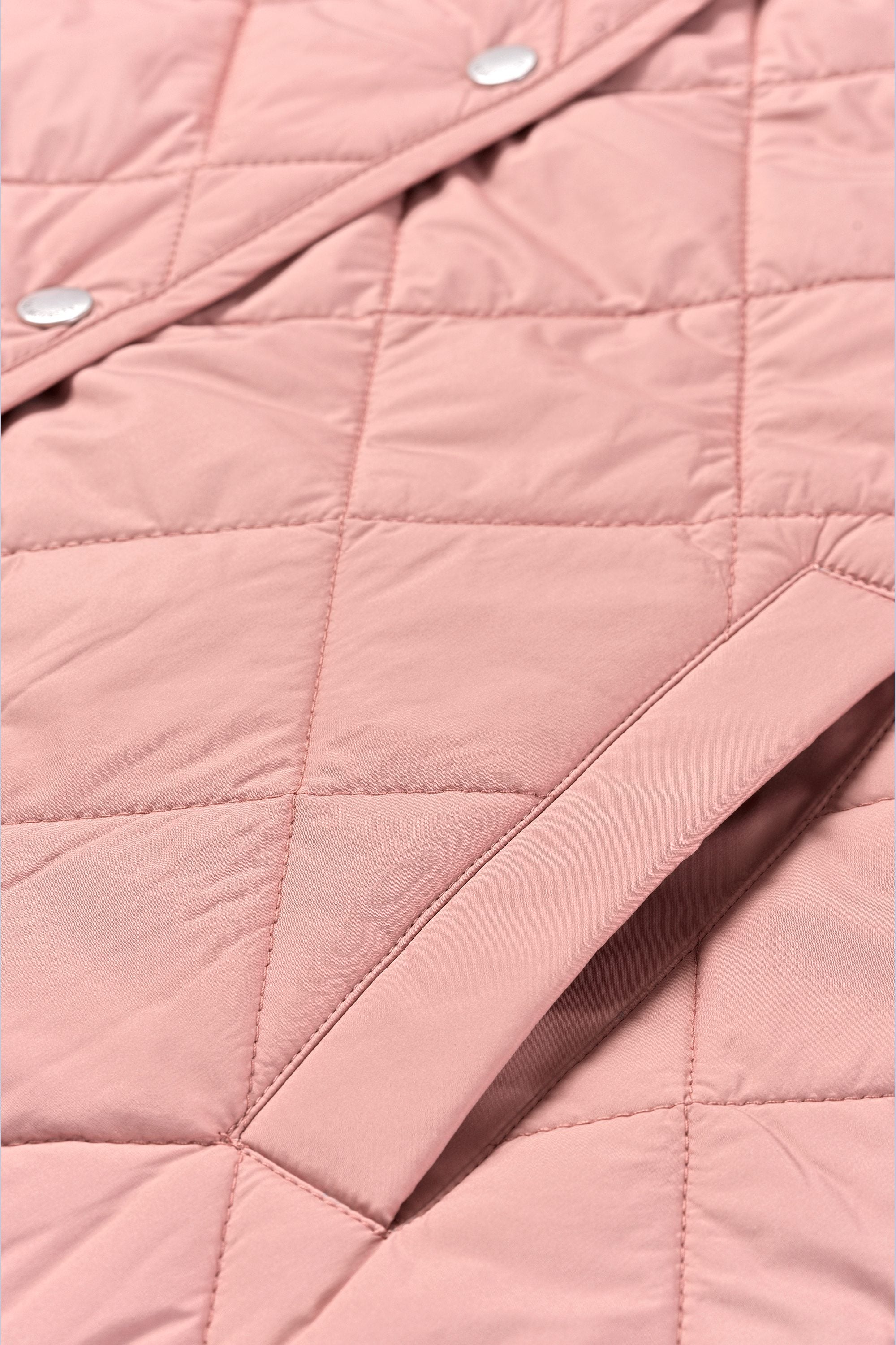 Quilted Shirt Jacket - Ash Rose