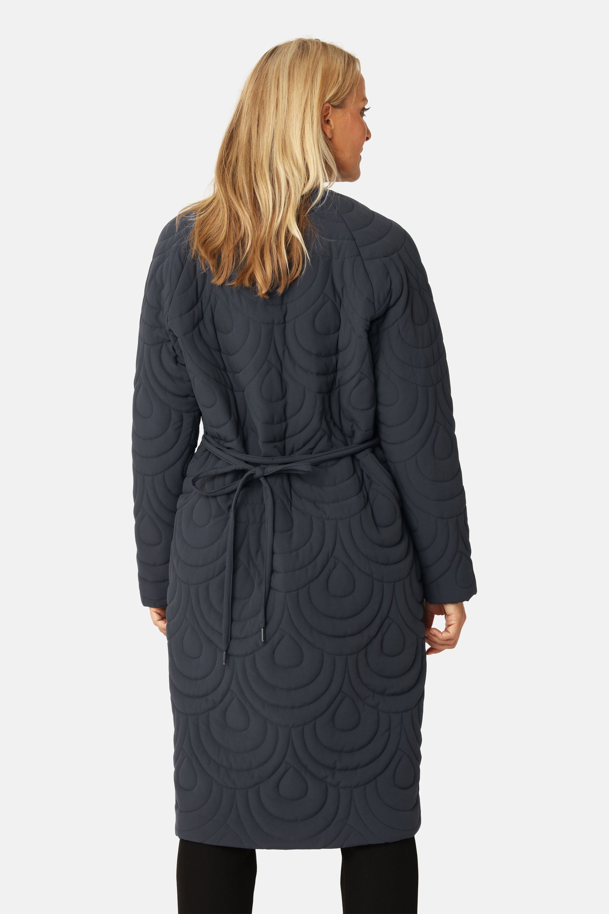 Long Quilted Jacket - Dark Indigo