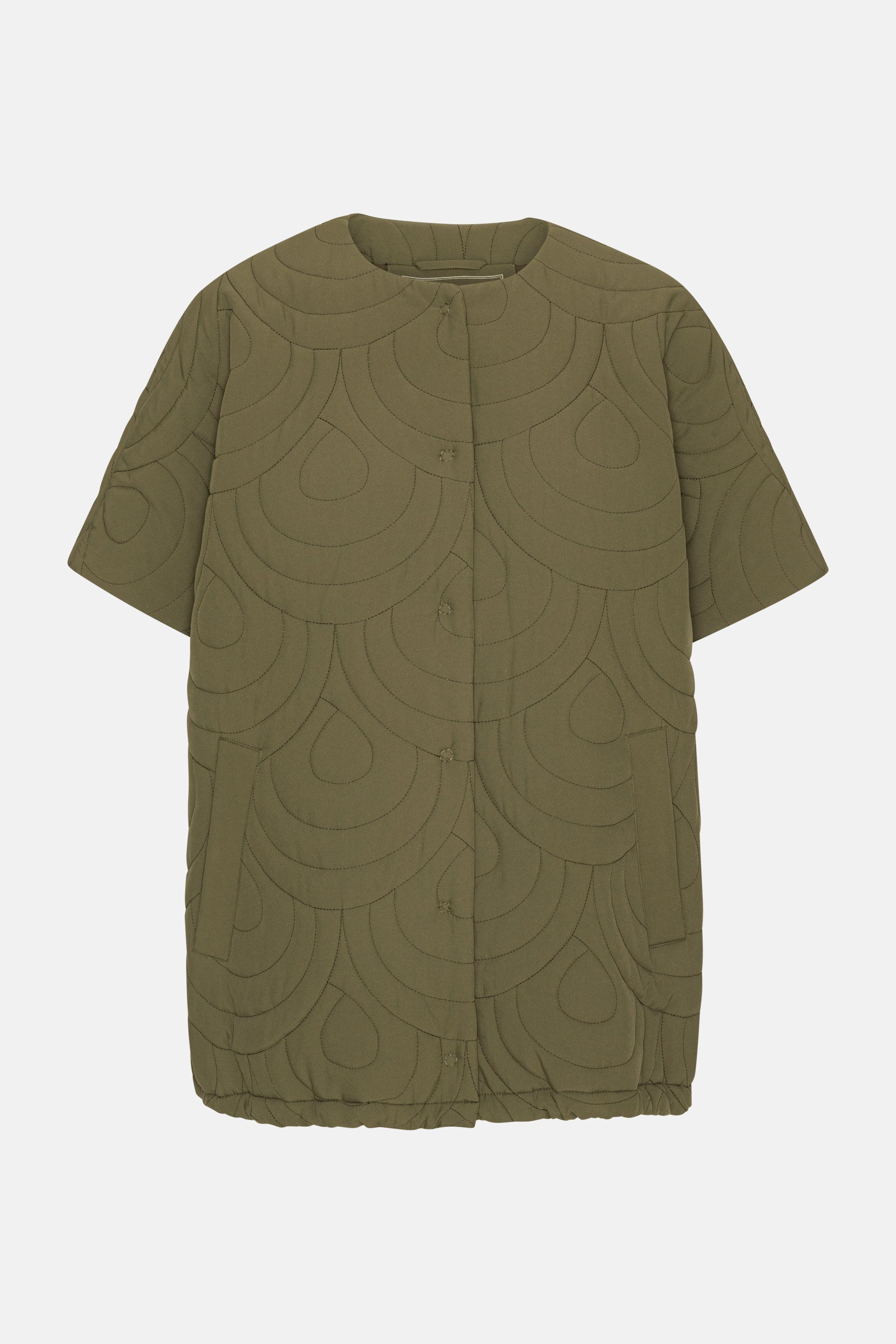 Short Quilted Cape - Olive Night