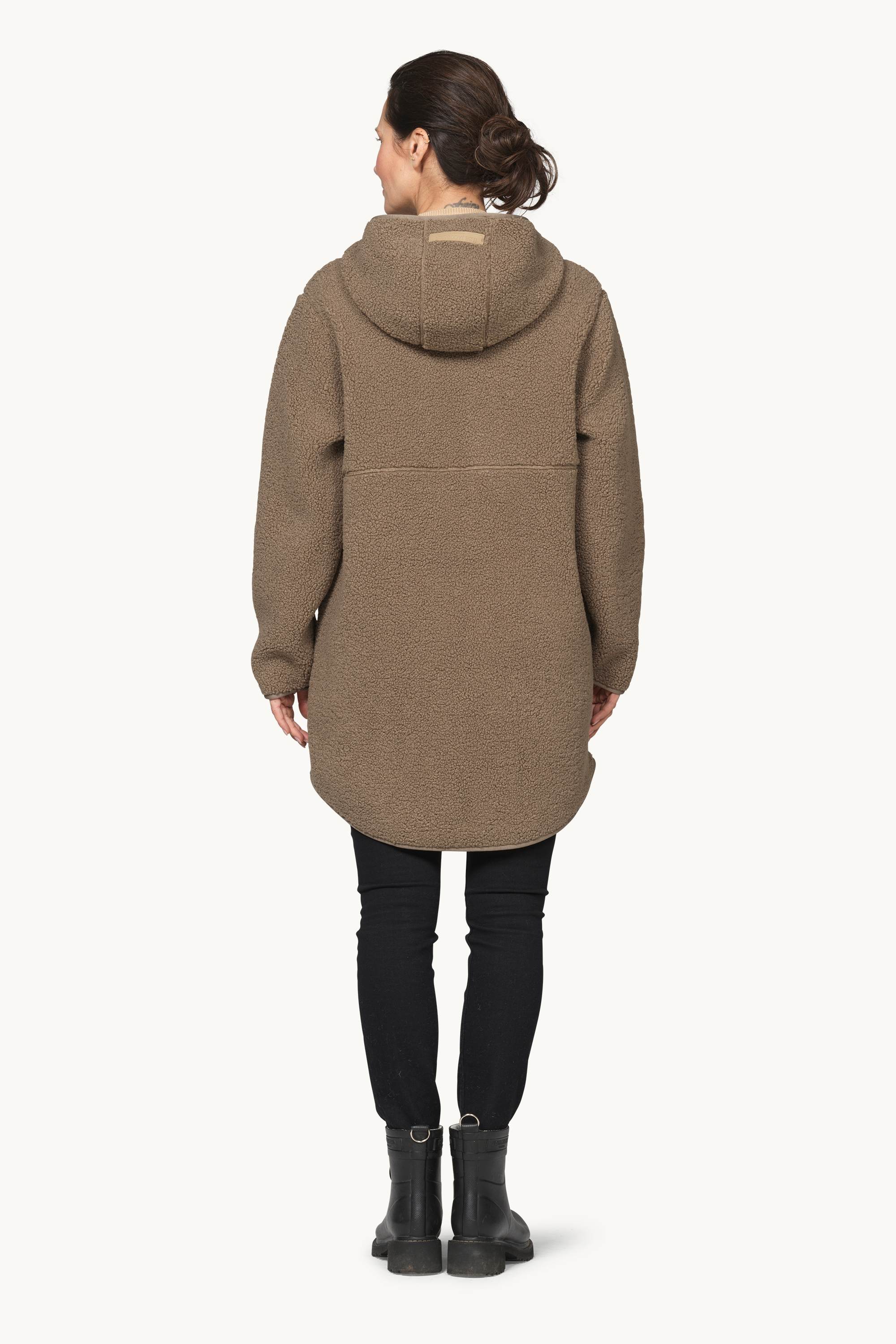 Bonded Pile Jacket with Hood - Greige