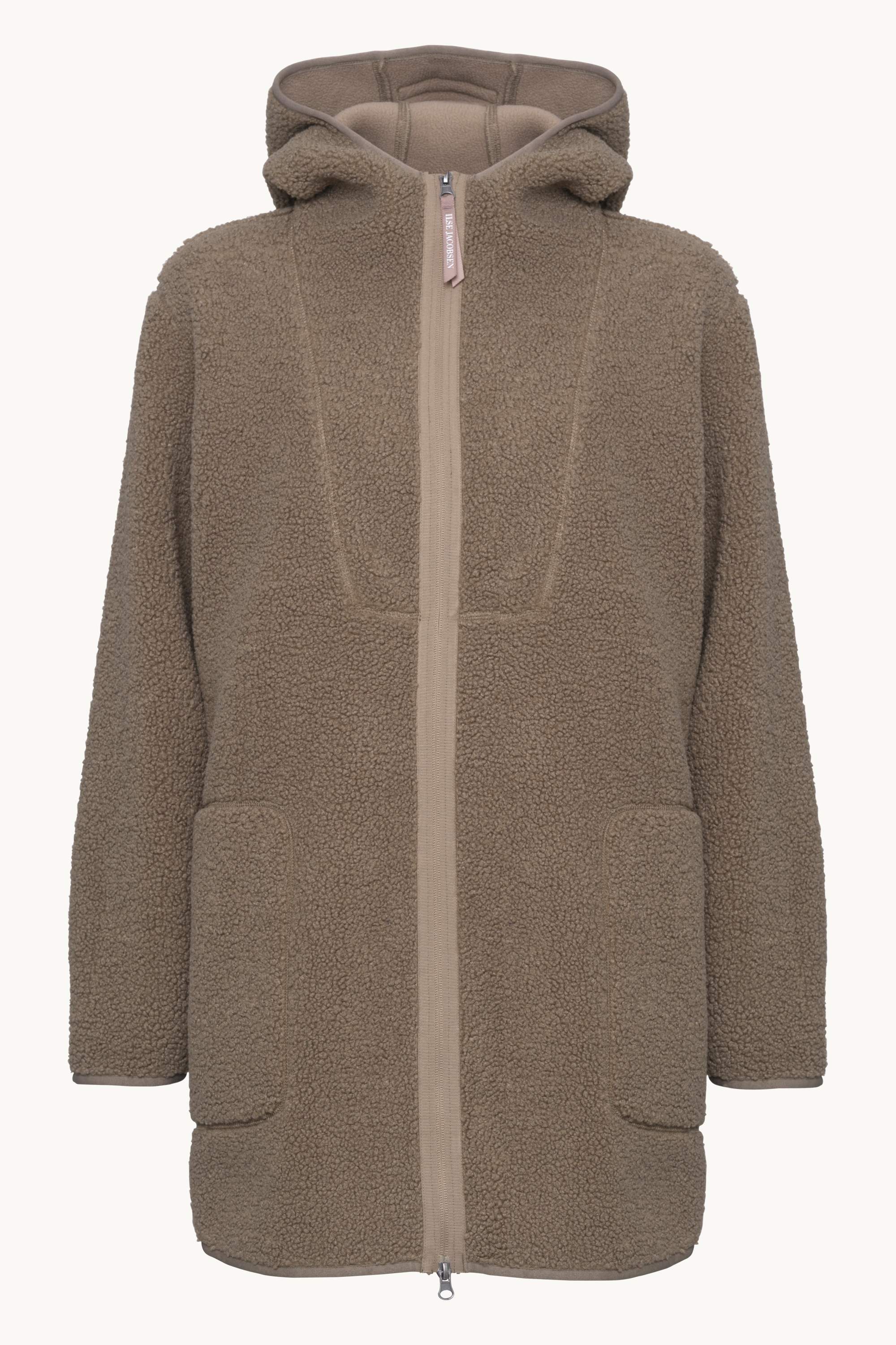 Bonded Pile Jacket with Hood - Greige