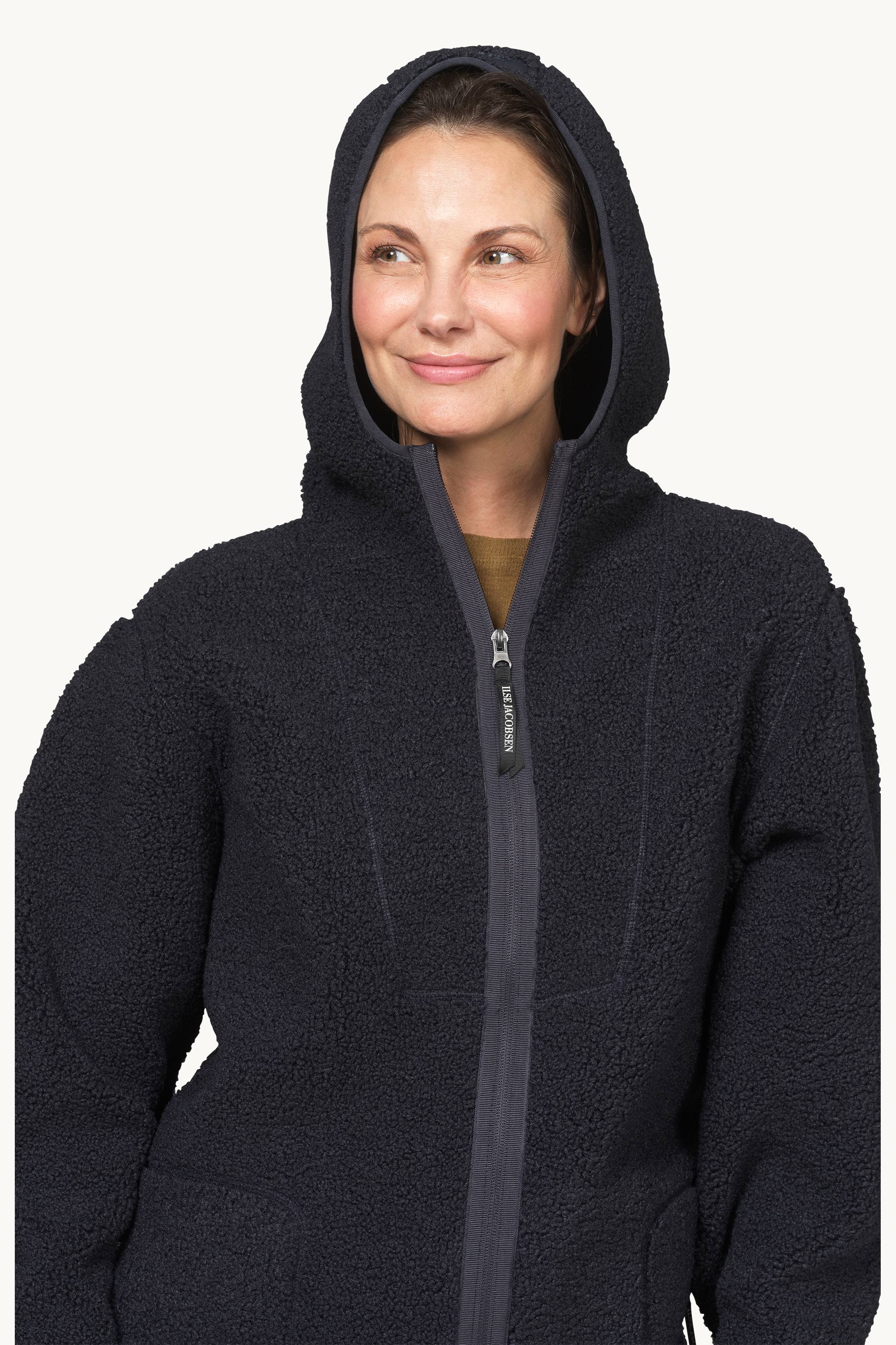 Bonded Pile Jacket with Hood - Dark Indigo