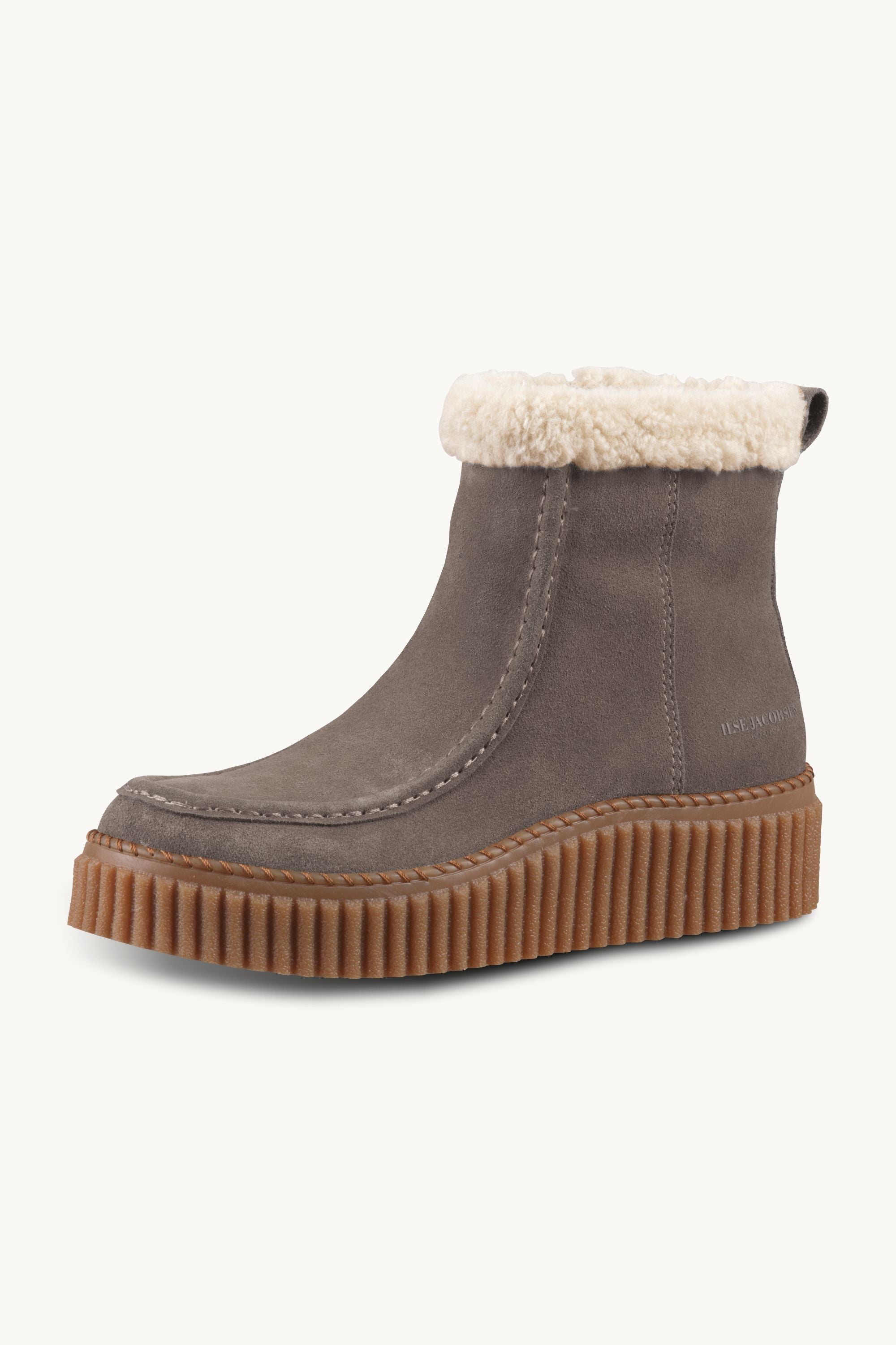 Suede Boots With Shearling - Falcon Clay