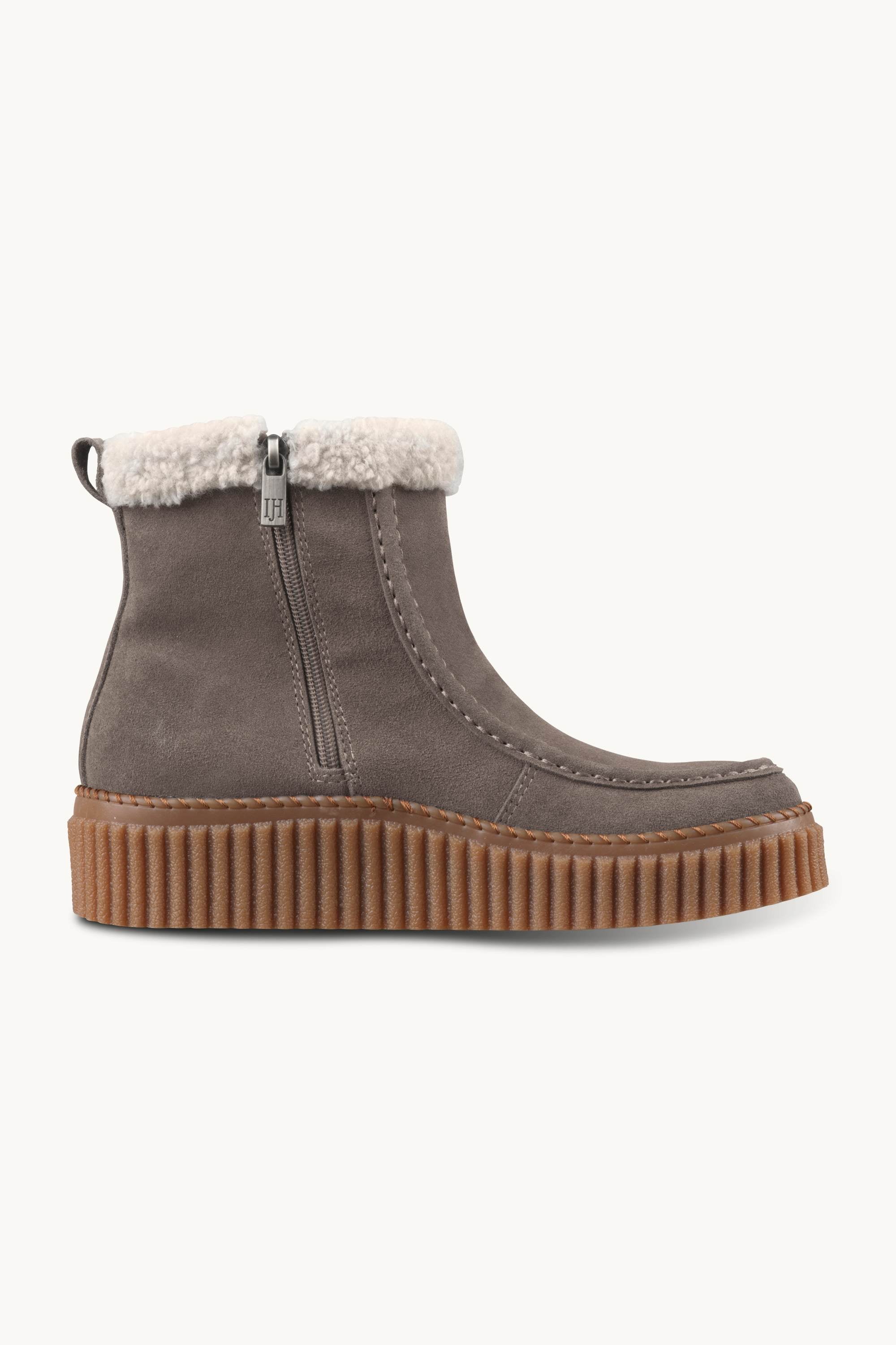 Suede Boots With Shearling - Falcon Clay